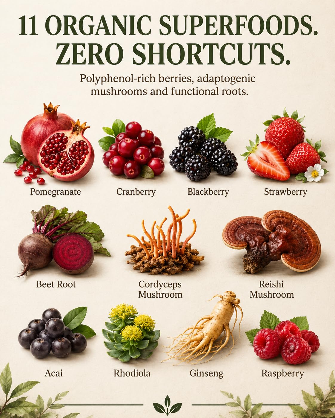 Organic Muscle Reds Superfood Acai Berry Powder 30 Servings