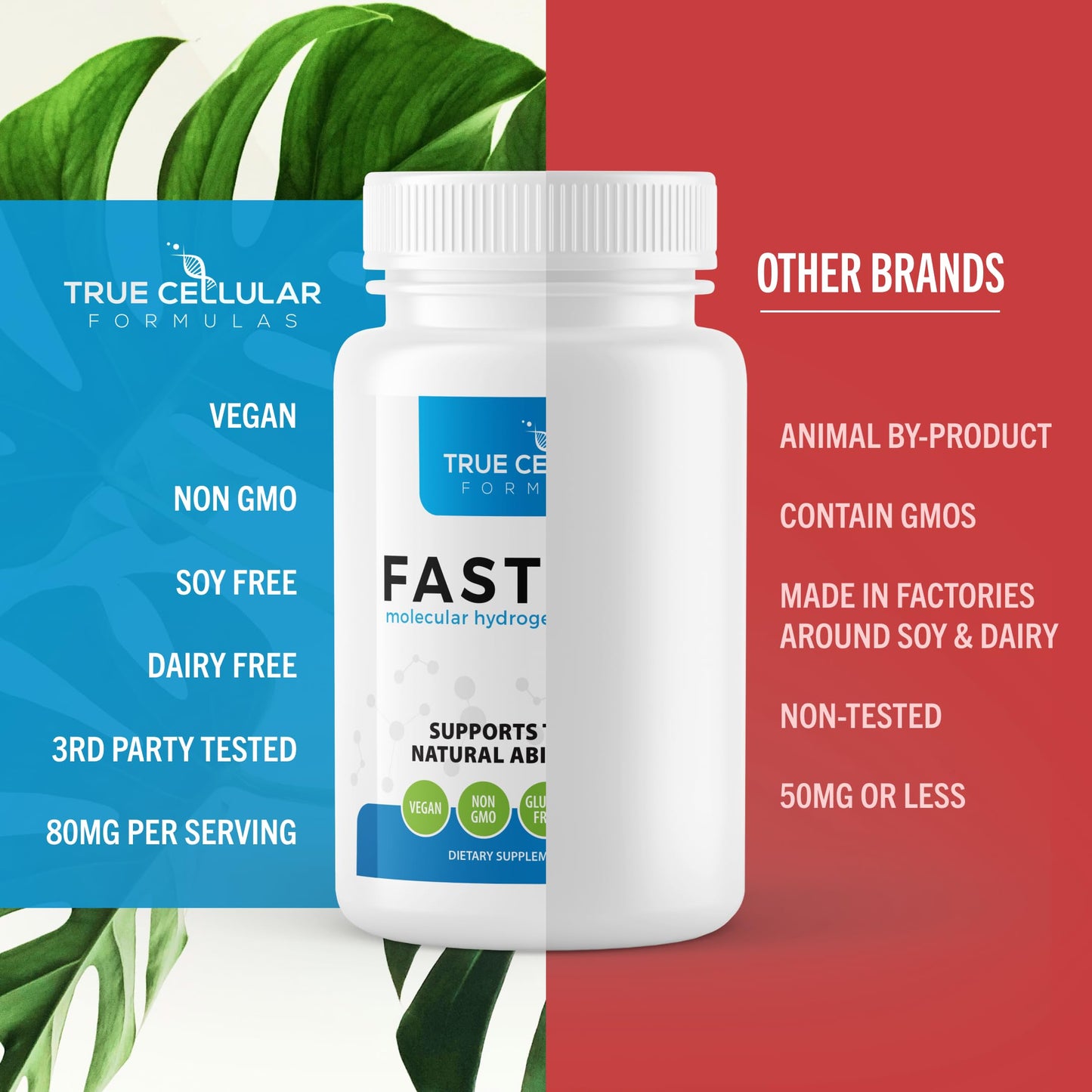 True Cellular Formulas Fastonic Molecular Hydrogen Supplement 60 Tablets