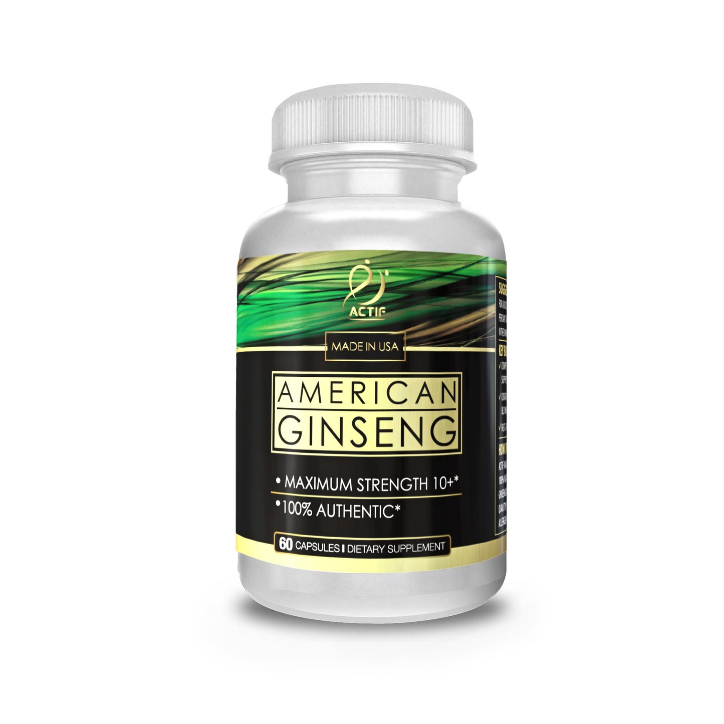 ACTIF American Ginseng 500mg Capsule, 1 Count