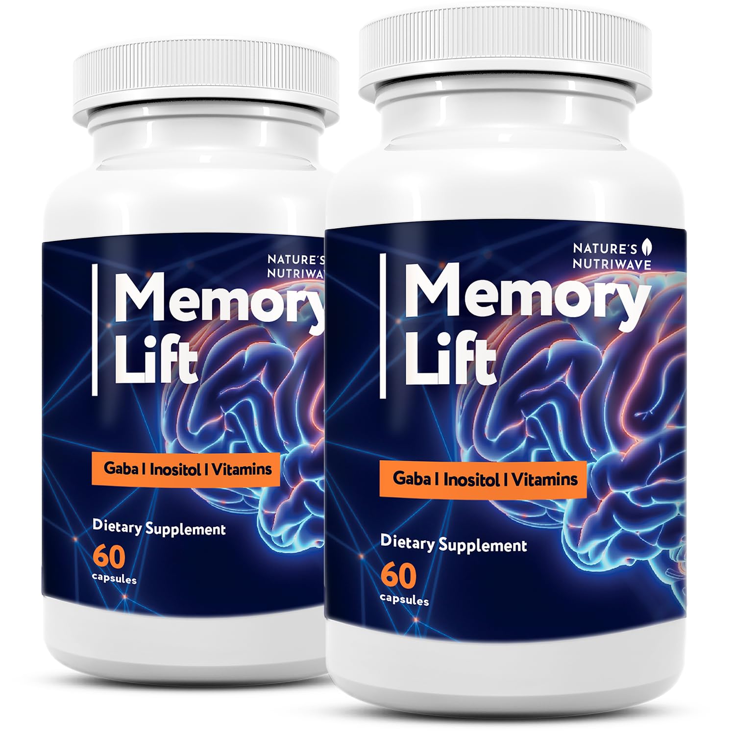 Nature’s NutriWave Memory Lift Vitamins A, C, D, E & B-Complex Capsules, 120 Capsules