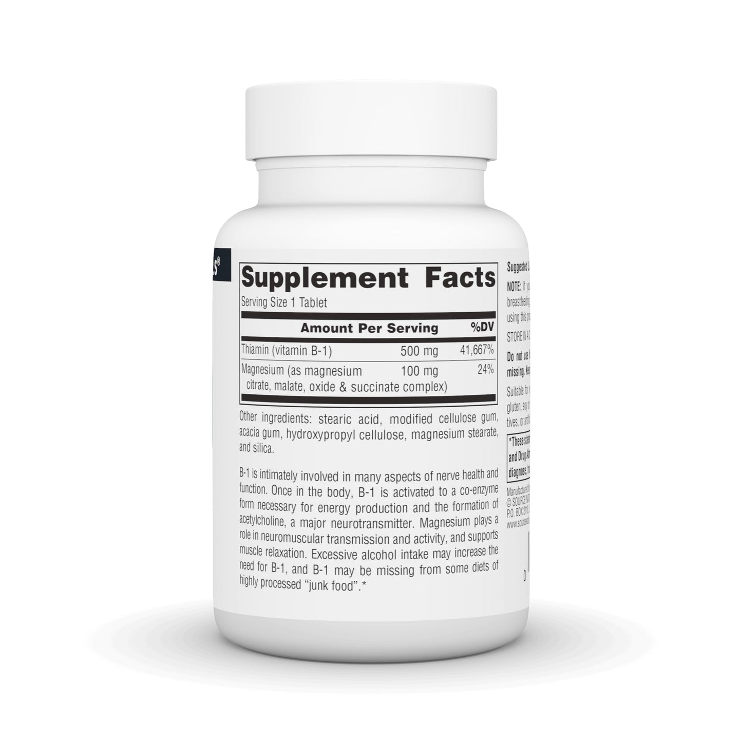 Source Naturals Vitamin B-1 Thiamin 500mg Tablet 50 Tablets