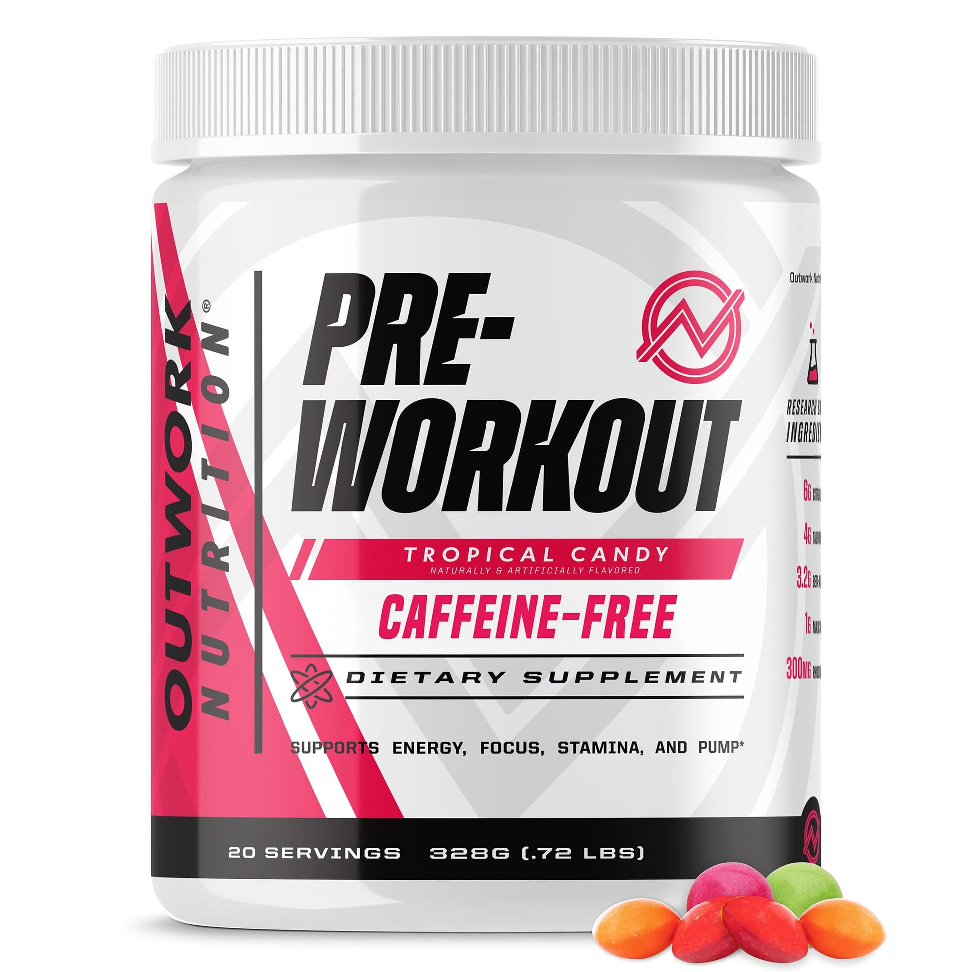 Outwork Nutrition Non-Stim Pre Workout Powder 11.5 Ounce