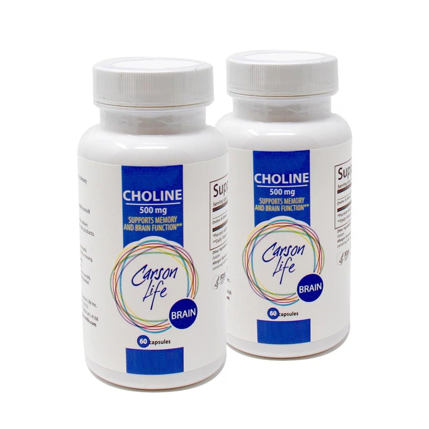 Carson Life Choline 500 mg Capsules, 120 Count