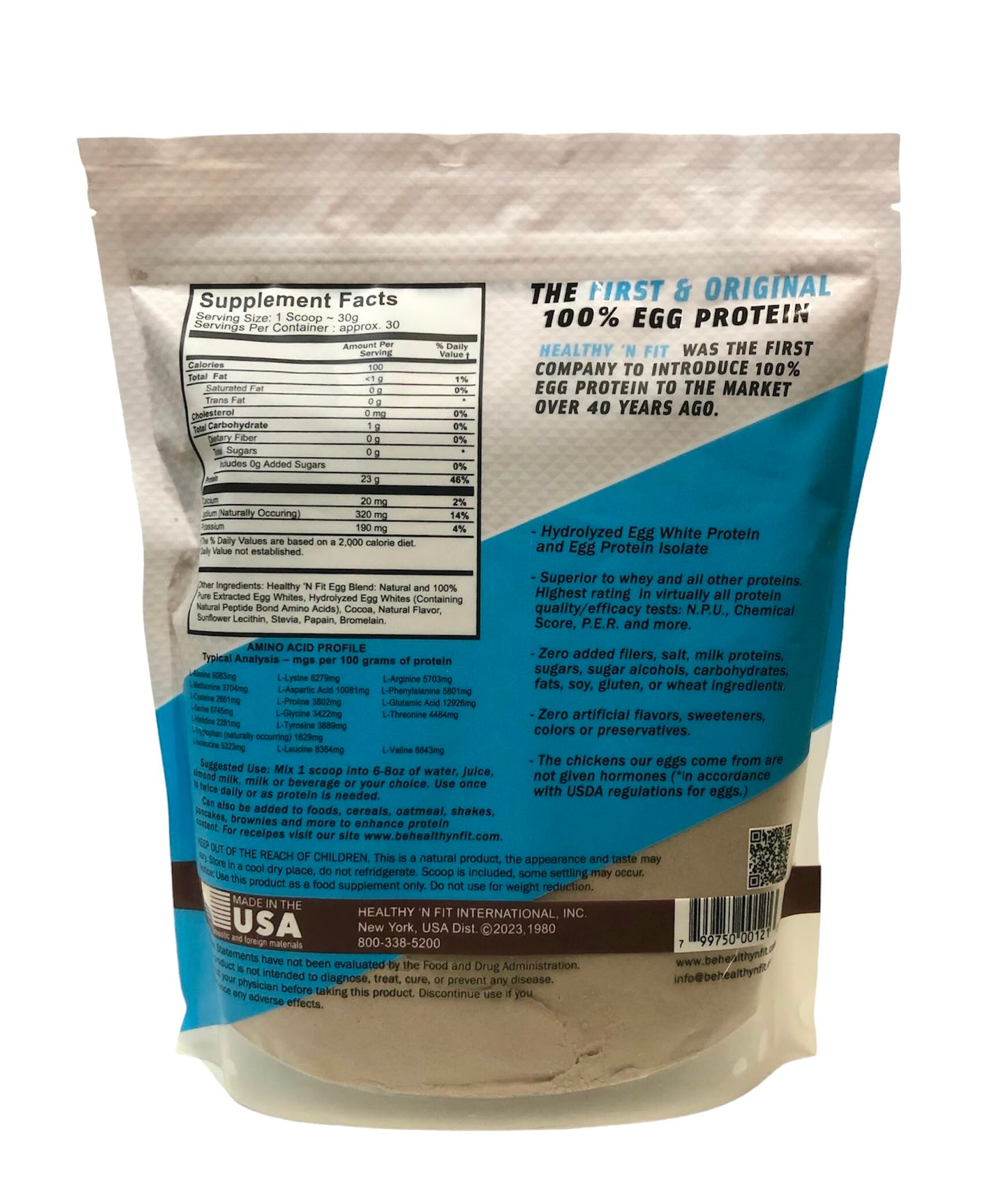 Healthy 'N Fit 100% Egg Protein Powder Heavenly Chocolate 32 Servings