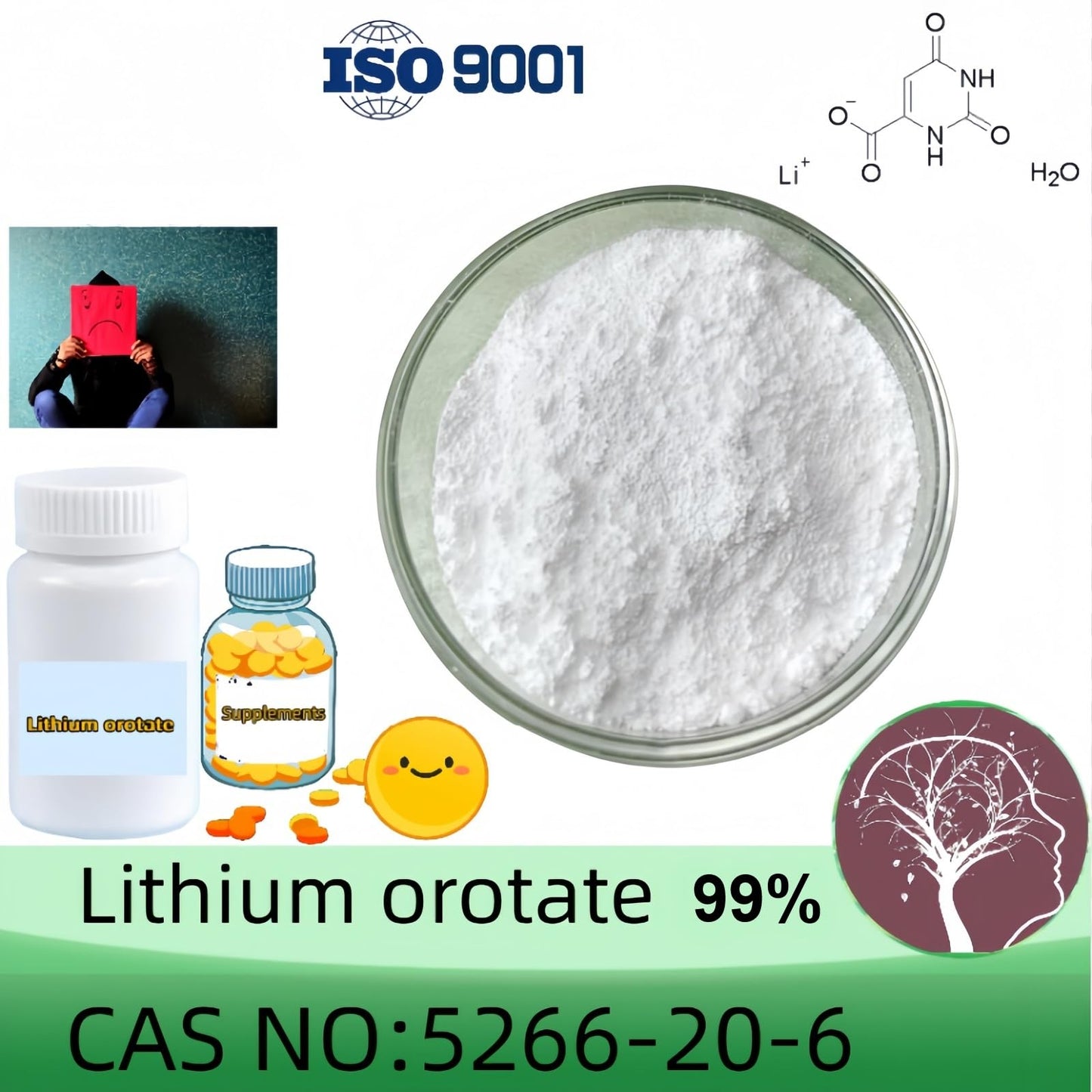 HealthyFinds Lithium Orotate Powder 0.35 Ounce