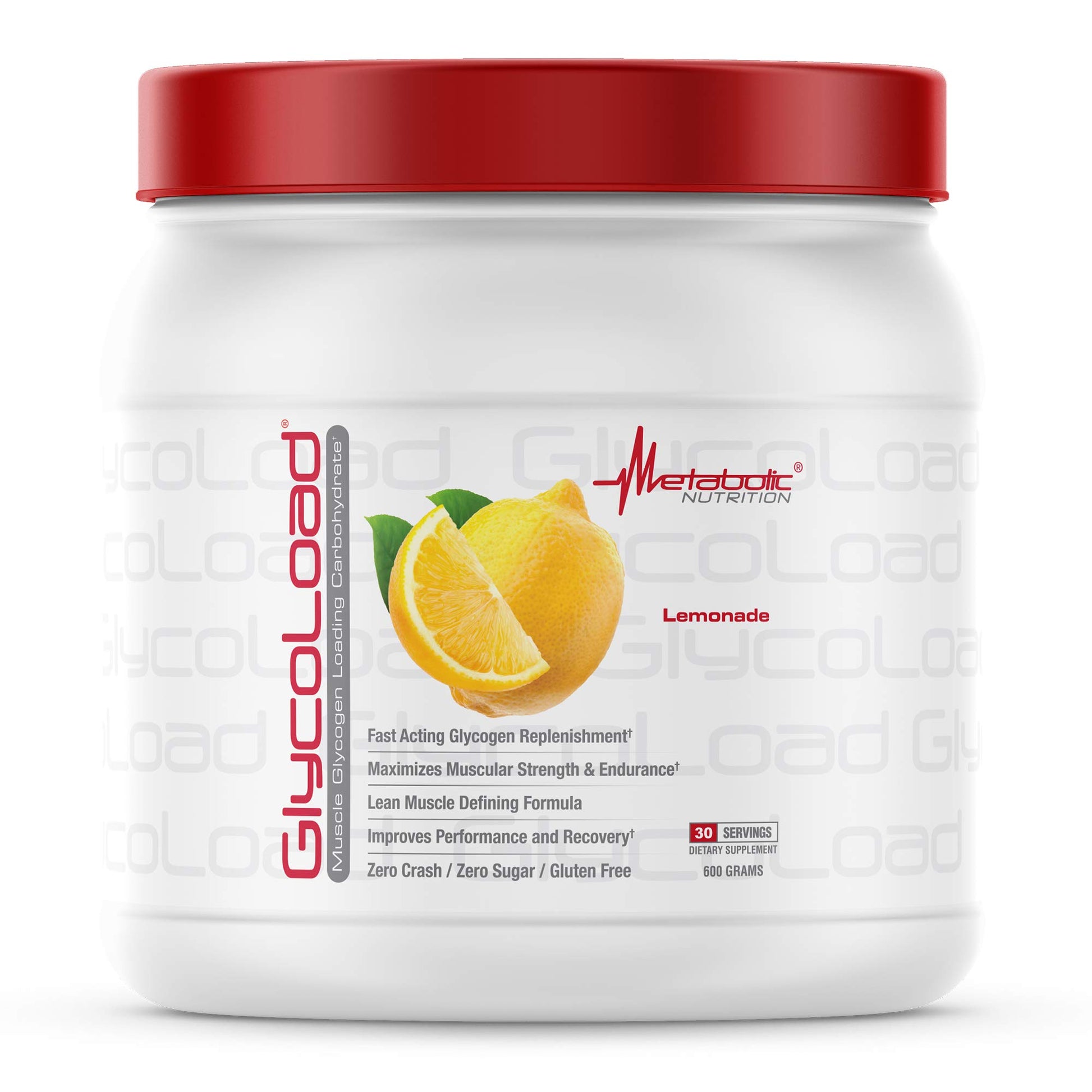 Metabolic Nutrition Glycoload 100% Micronized Cyclic Cluster Dextrin Carbohydrate Powder, Lemonade, 600 g, 30 Servings