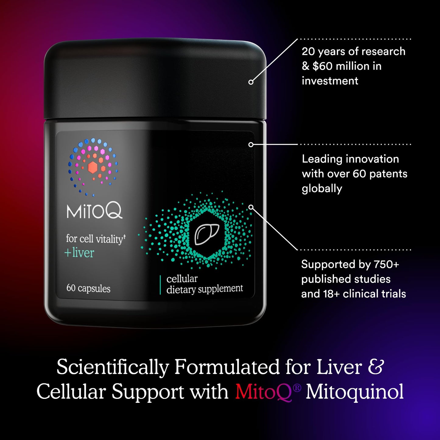 MitoQ +Liver Advanced Liver Supplement with Milk Thistle, Choline & Selenium, Capsules, 60 Count