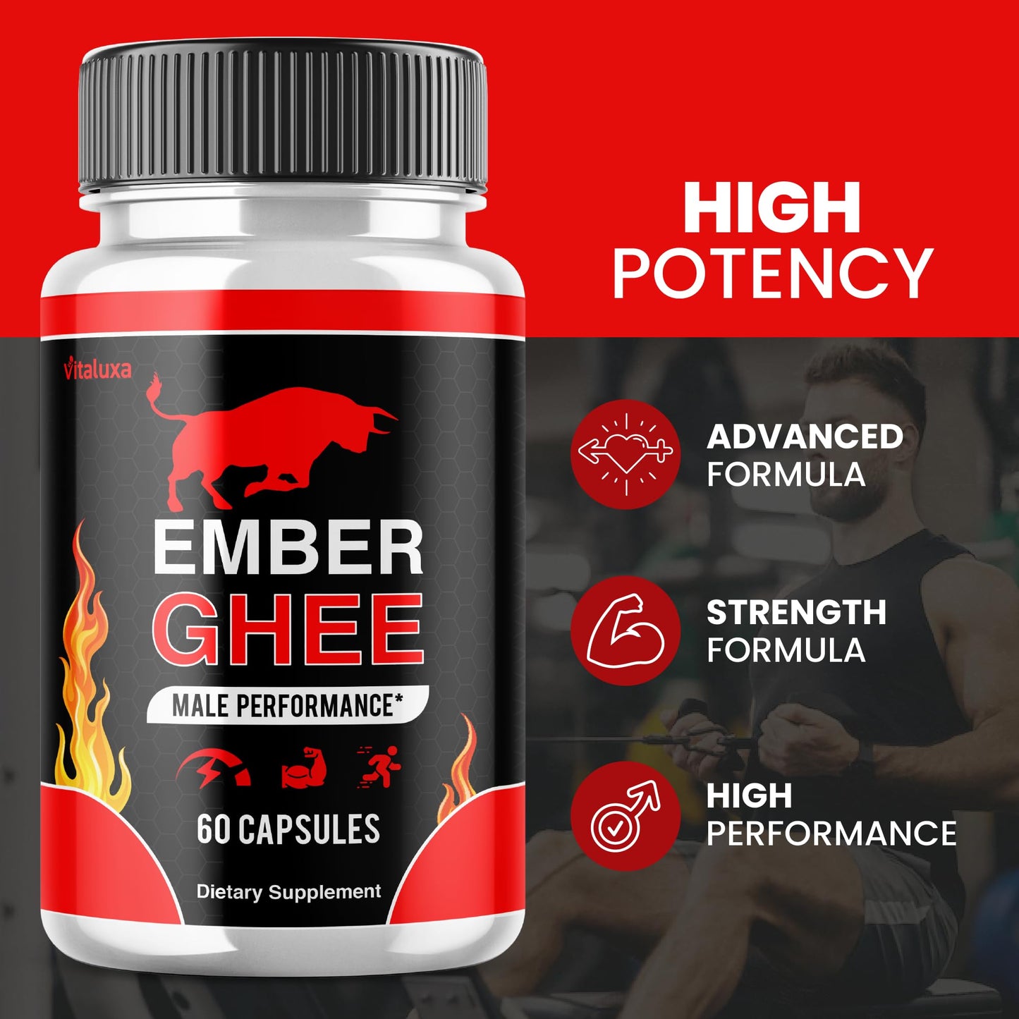 Vitaluxa Ember Ghee Capsules, 60 Count