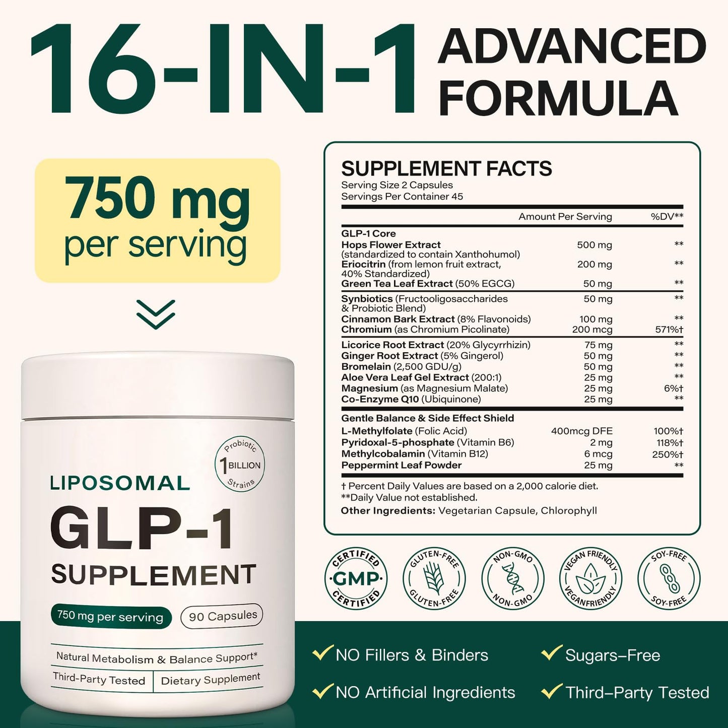 Ninsiec GLP-1 Probiotic Supplement Capsule, 90 Capsules