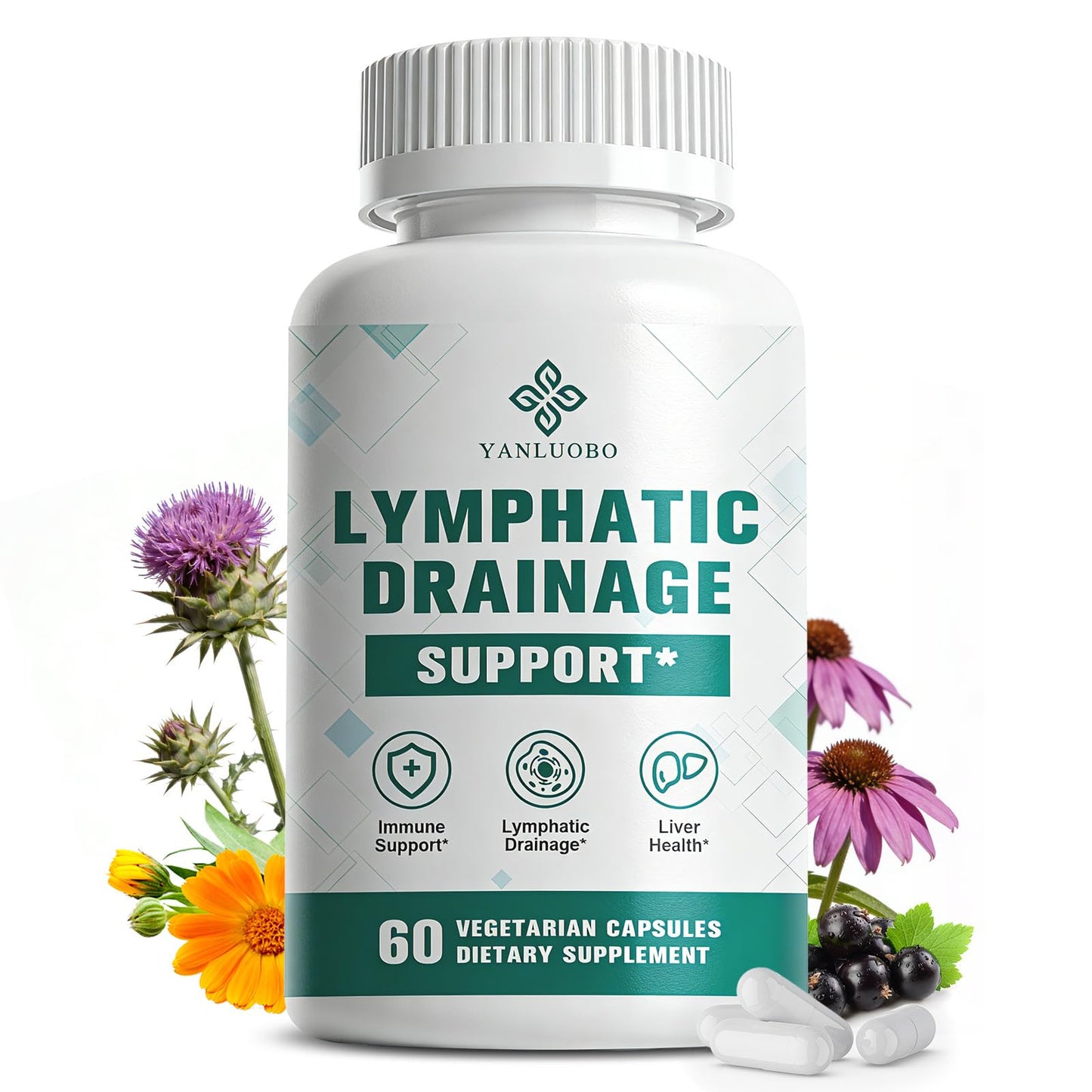 YANLUOBO Lymphatic Drainage 60 Capsules