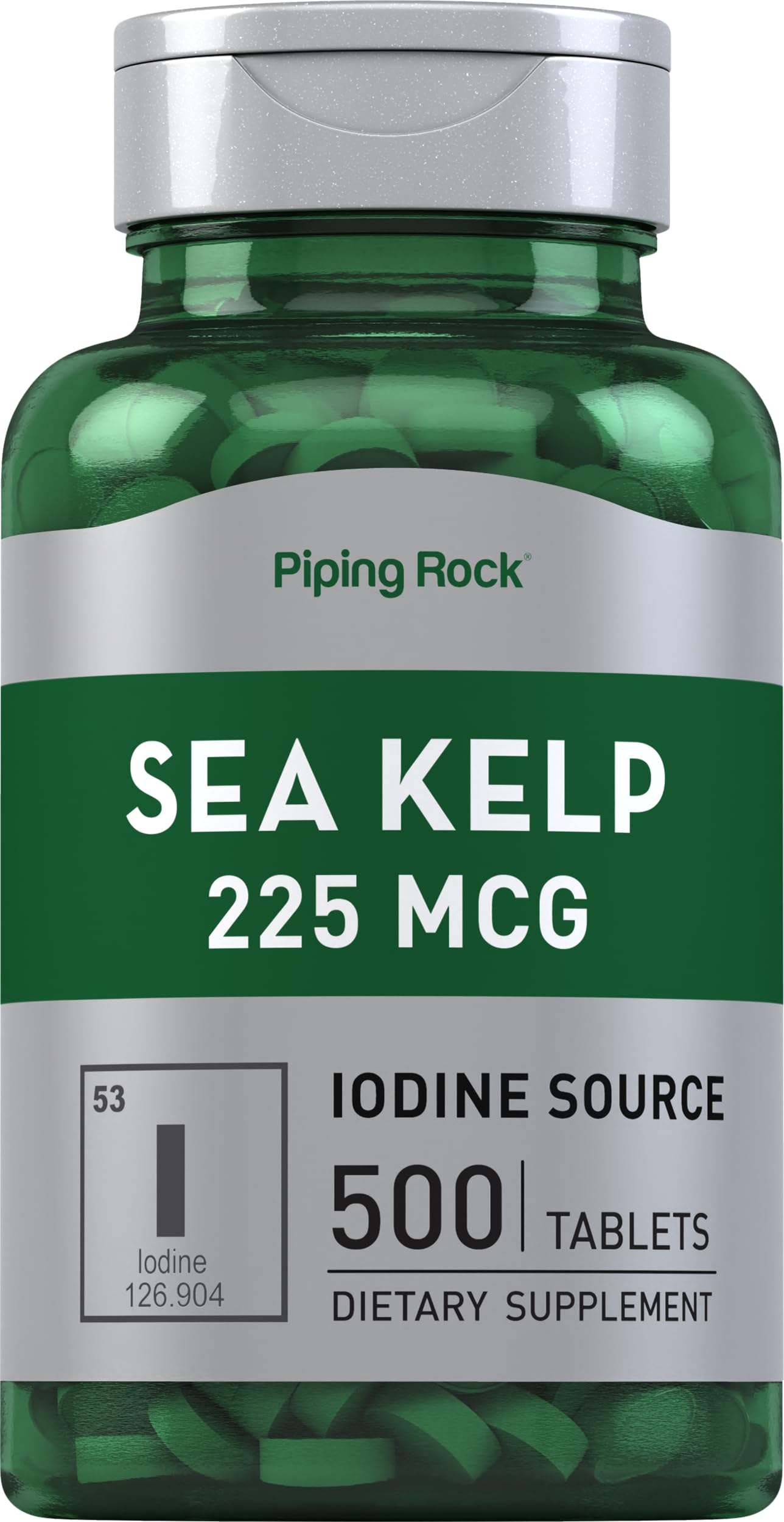Piping Rock Sea Kelp Iodine Supplement 225 mcg 500 Tablets