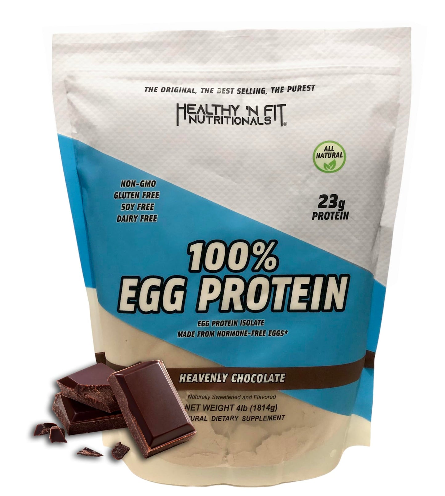 Healthy 'N Fit 100% Egg Protein Powder Chocolate, 64 Servings, 4 lb