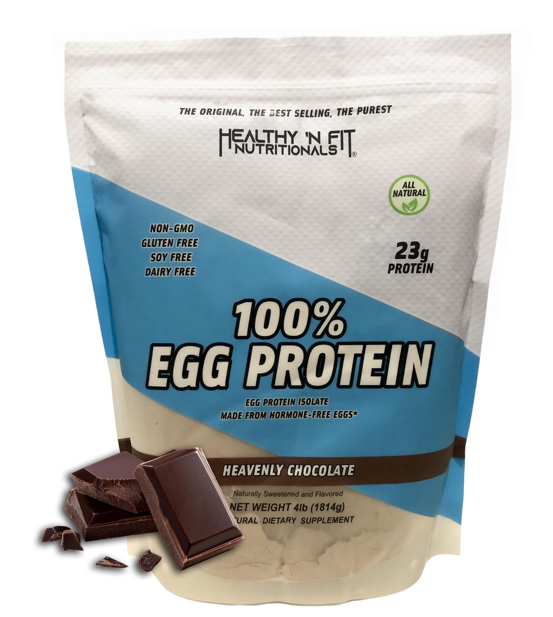 Healthy 'N Fit 100% Egg Protein Powder Chocolate, 64 Servings, 4 lb