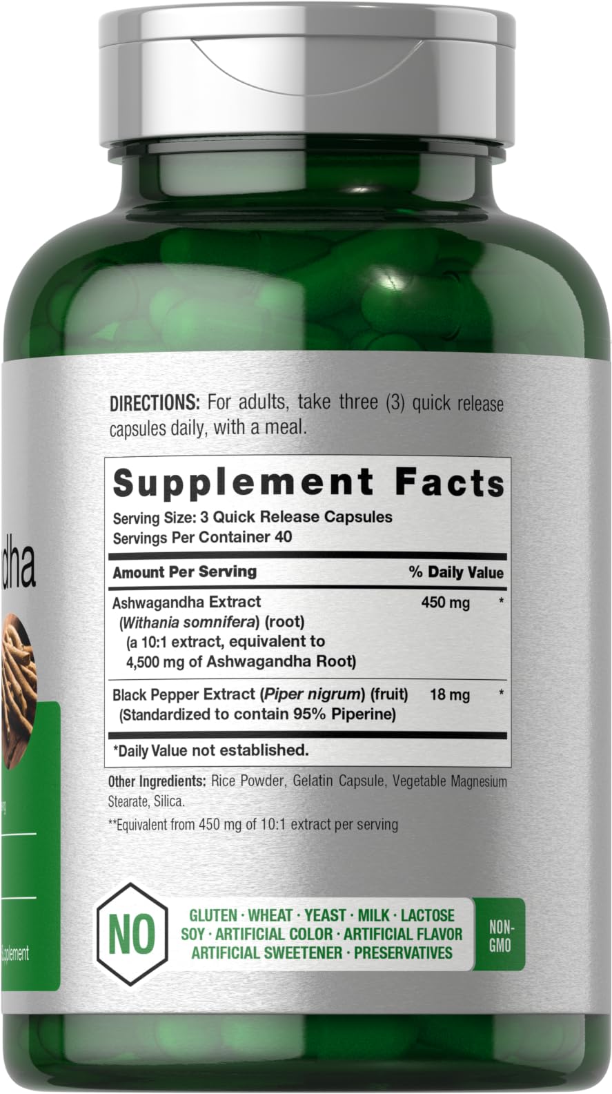 Horbäach Ashwagandha Supplement Capsules 120 Count