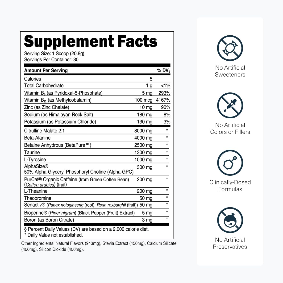 Transparent Labs Bulk Pre Workout Powder 22.01 Servings
