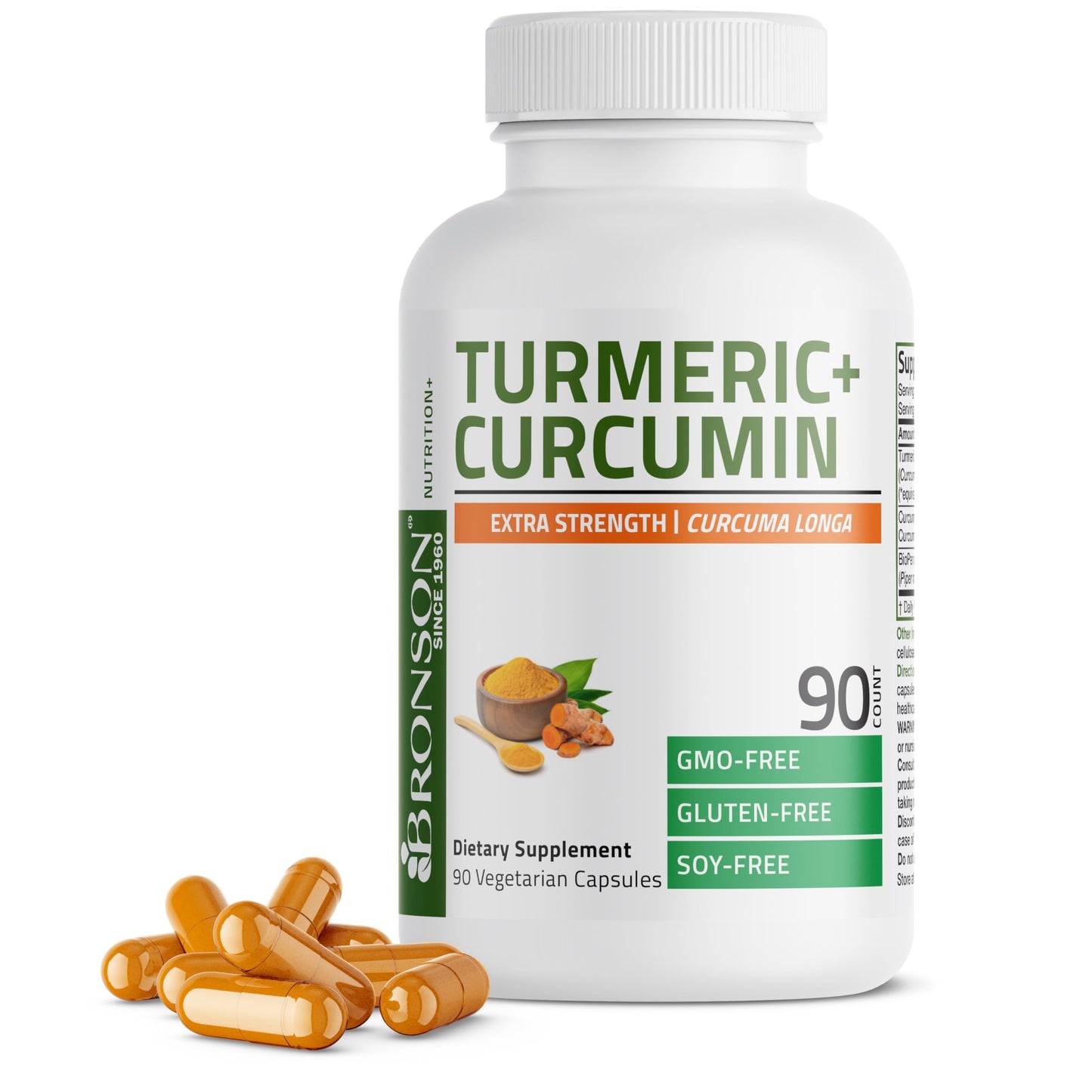 Bronson Turmeric Curcumin Extra Strength Vegetarian Capsules, 90 Count