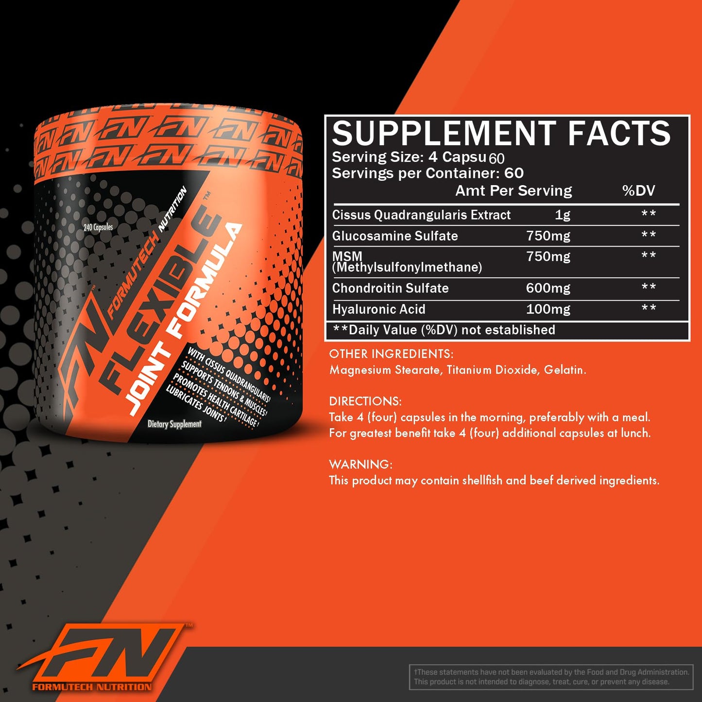 Formutech Nutrition Flexible Joint Formula Capsules 240 Capsules