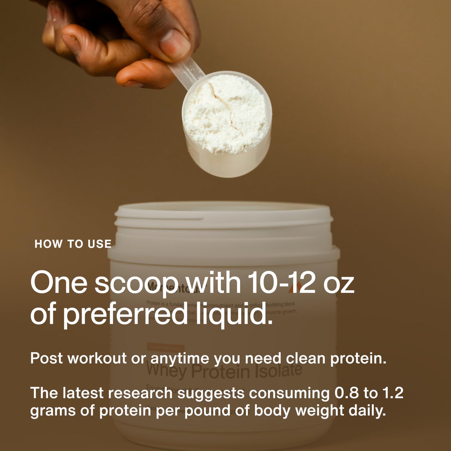 Momentous Essential Grass-Fed Whey Protein Powder - Spiced Chai, 12 Servings