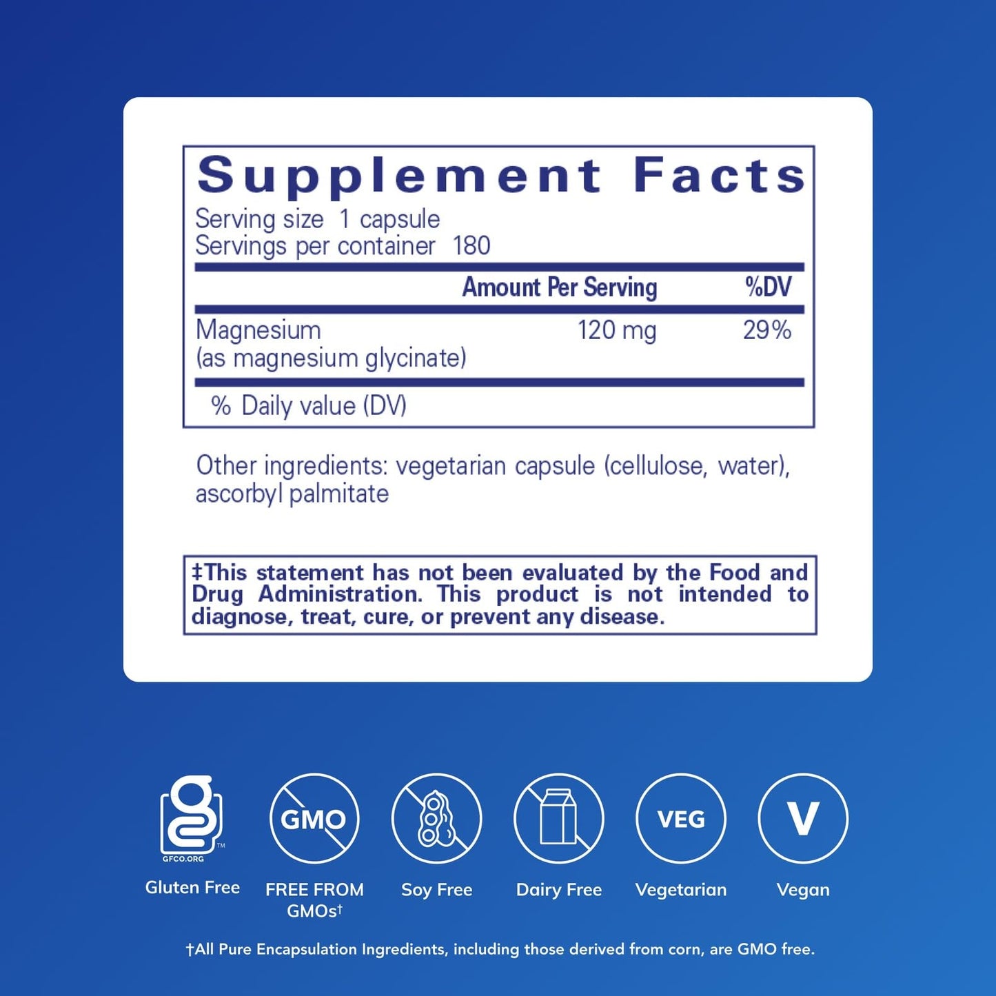 Pure Encapsulations Magnesium Glycinate Capsules 180 Count