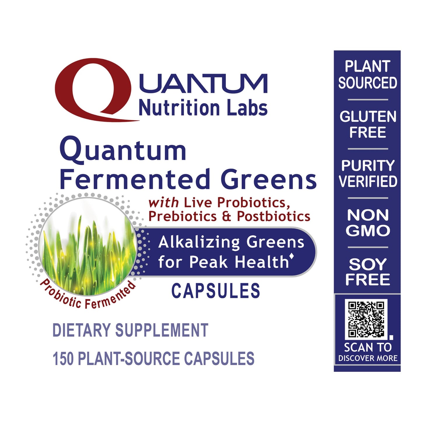 Quantum Nutrition Fermented Greens Capsules 150 Count