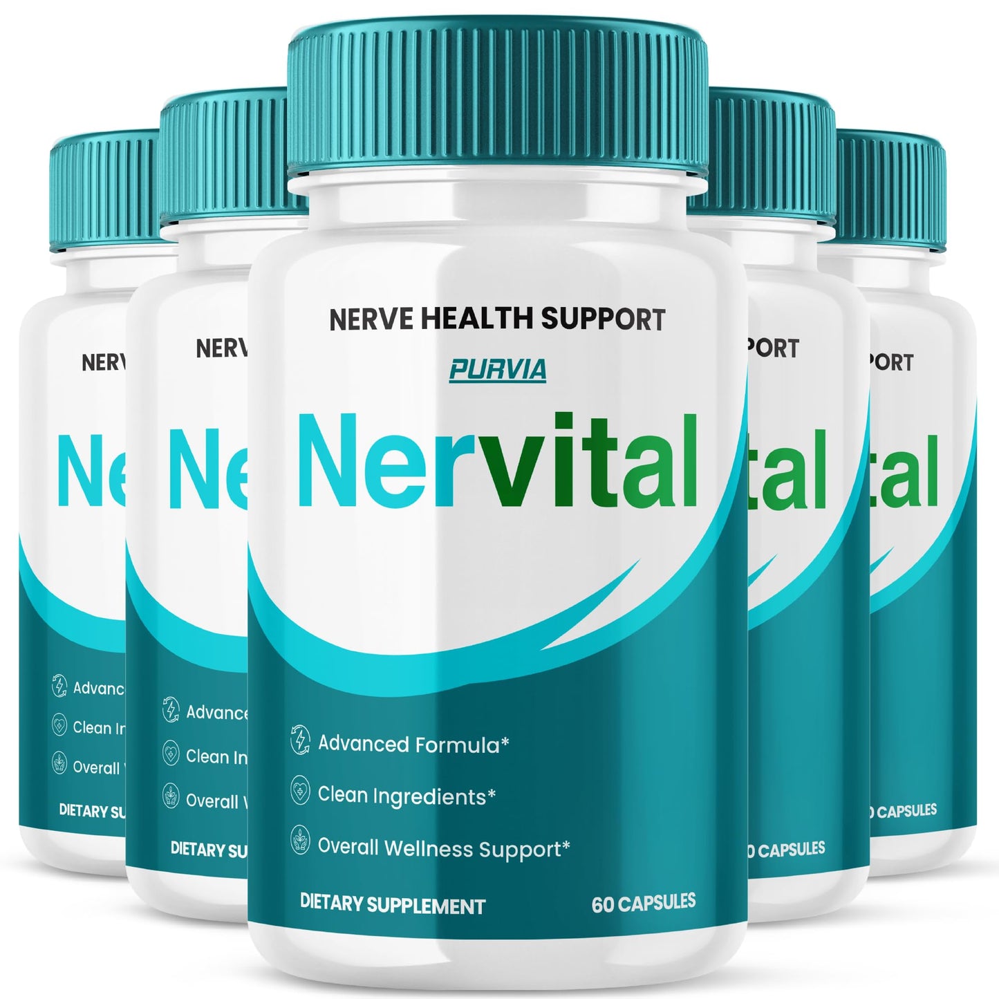 Purvia Nervital Capsules, Maximum Strength Neuropathy Relief for Legs and Feet, 300 Capsules