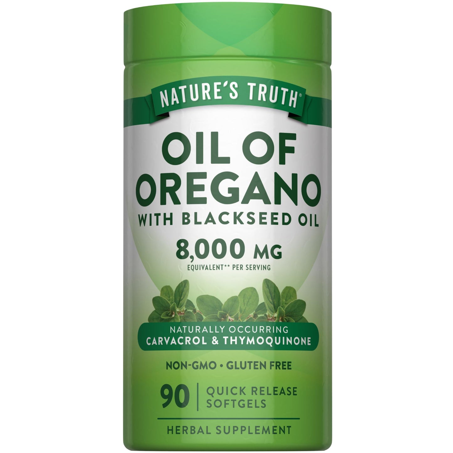 Nature's Truth Oil of Oregano with Black Seed Oil Softgels 90 Count