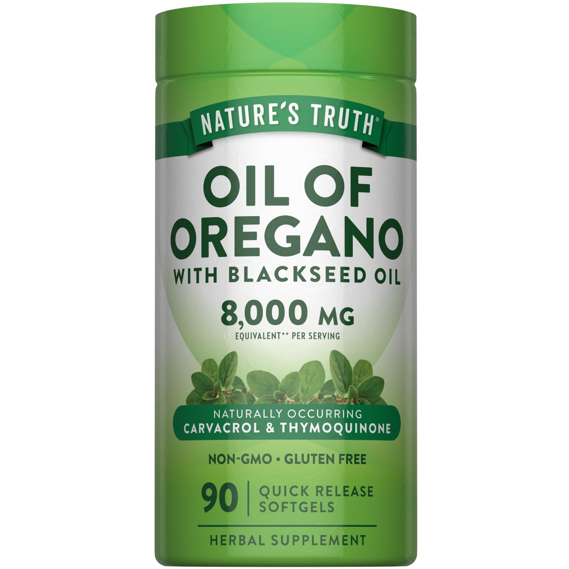 Nature's Truth Oil of Oregano with Black Seed Oil Softgels 90 Count