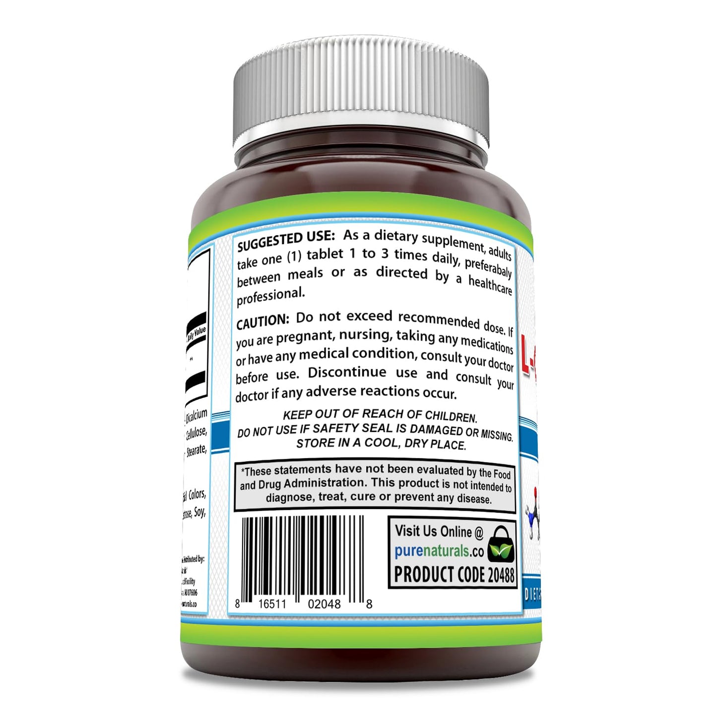 Pure Naturals L-Glutamine Supplement, 240 Tablets