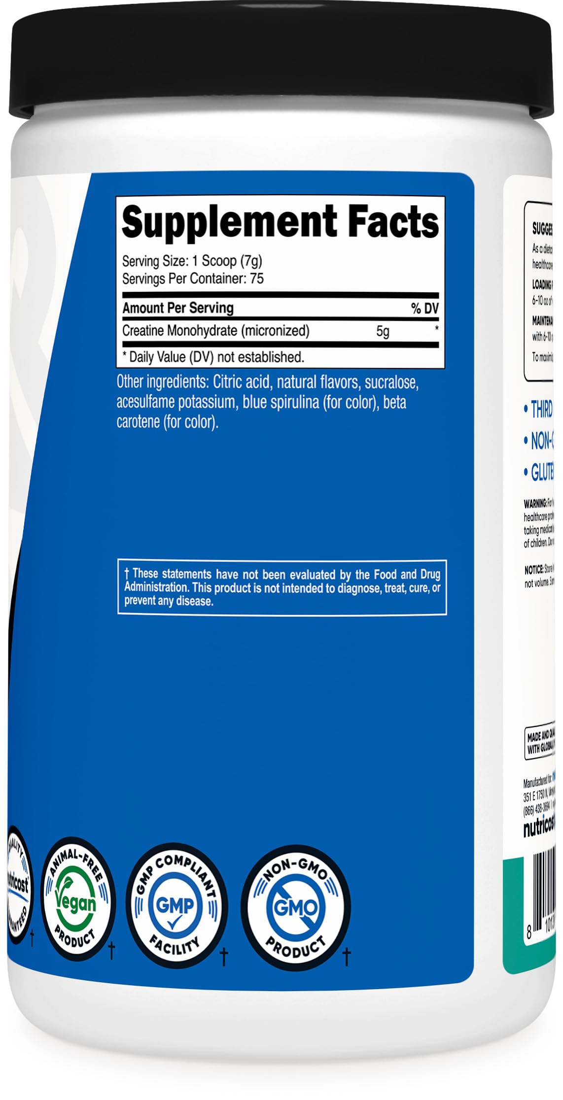 Nutricost Creatine Monohydrate Powder 500 Gram 17.9