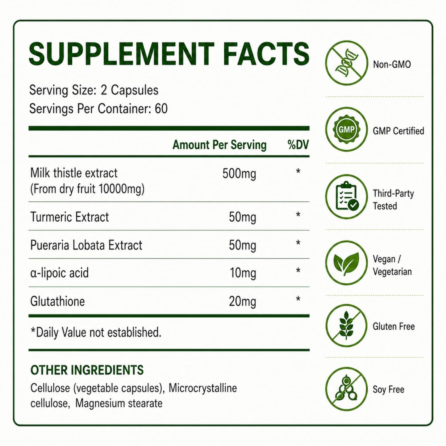 VBTOP NUTRA Milk Thistle Extract 500 mg 90% Silymarin Capsules 240