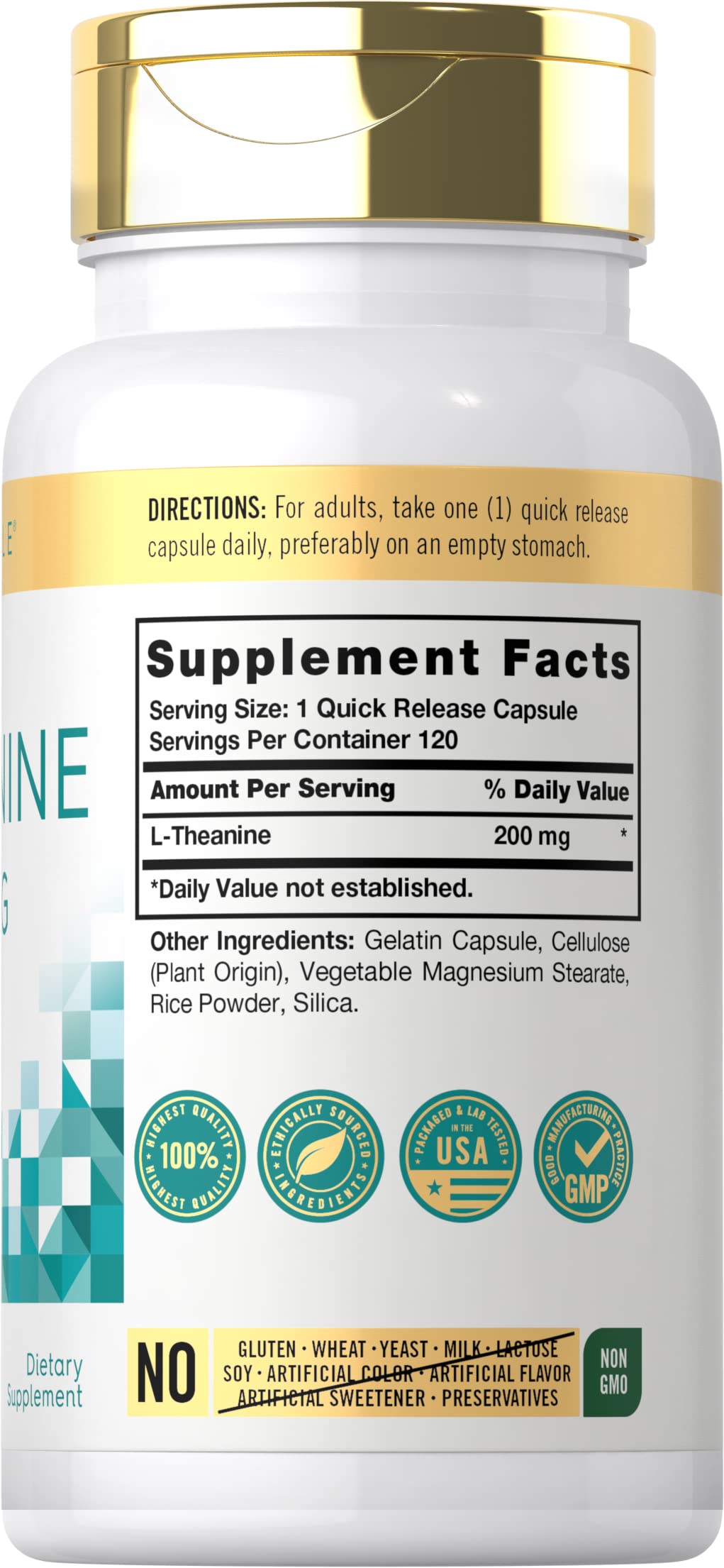 Carlyle L-Theanine 200mg Capsules, 120 Capsules