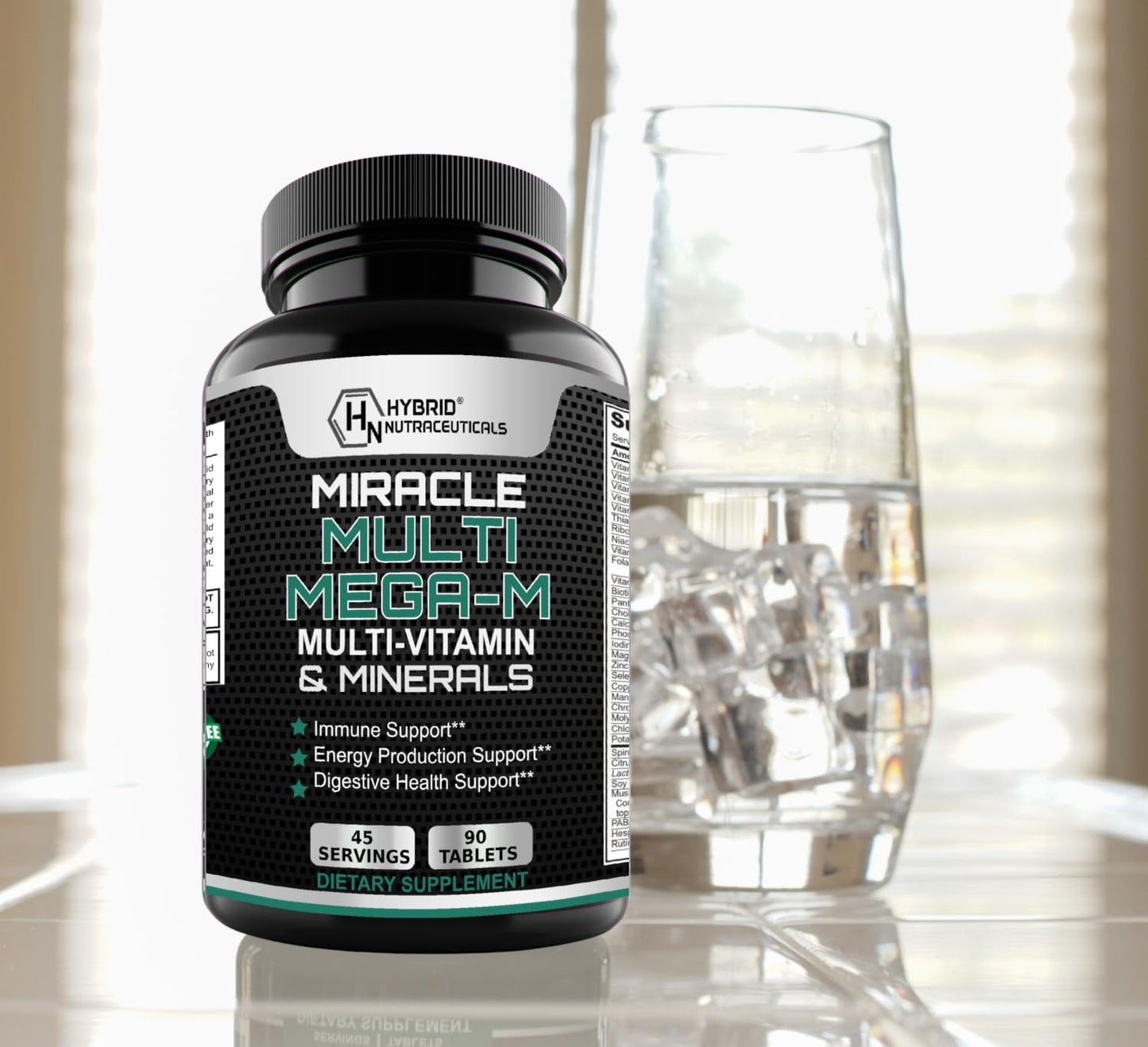 Hybrid Nutraceuticals MEGA-M Multivitamin for Men and Women Tablet, 90 Count