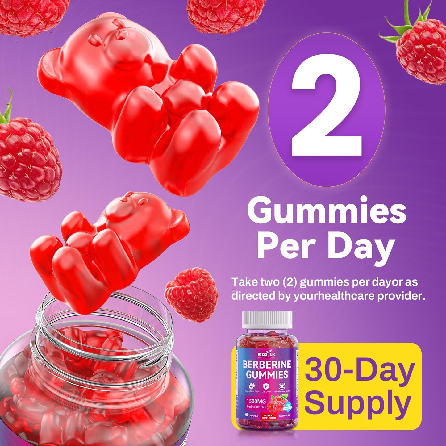 Mxq Lk Berberine Gummies 60 Gummies