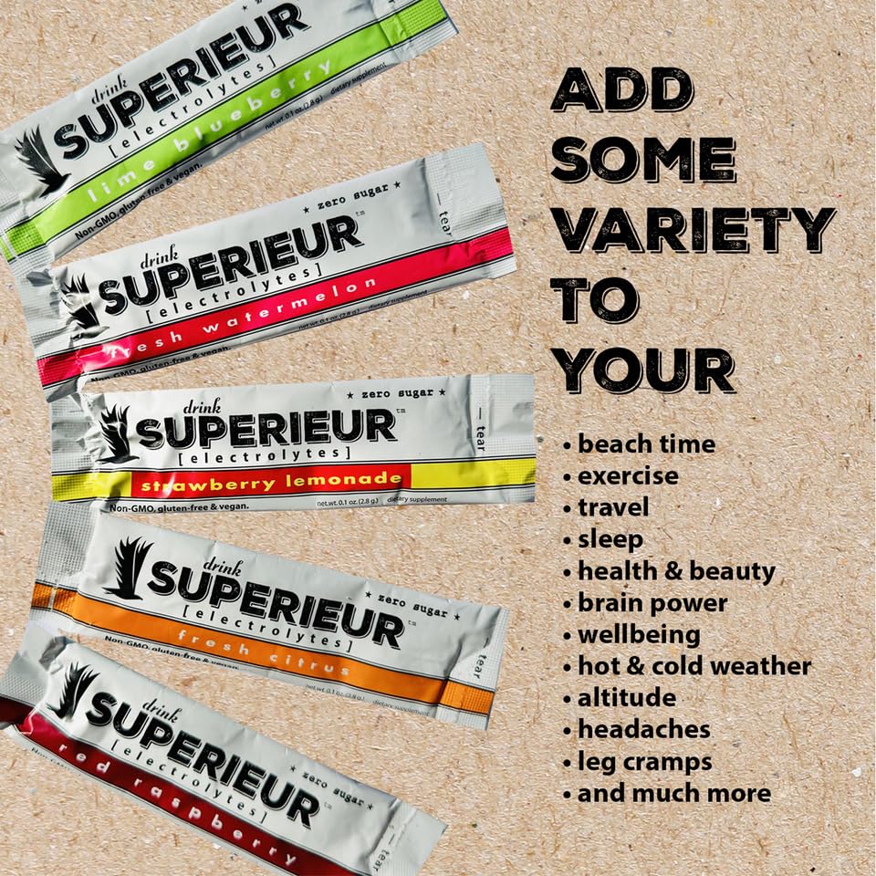 Superieur Sea Mineral Electrolyte Powder Sampler Pack, 2 Packs