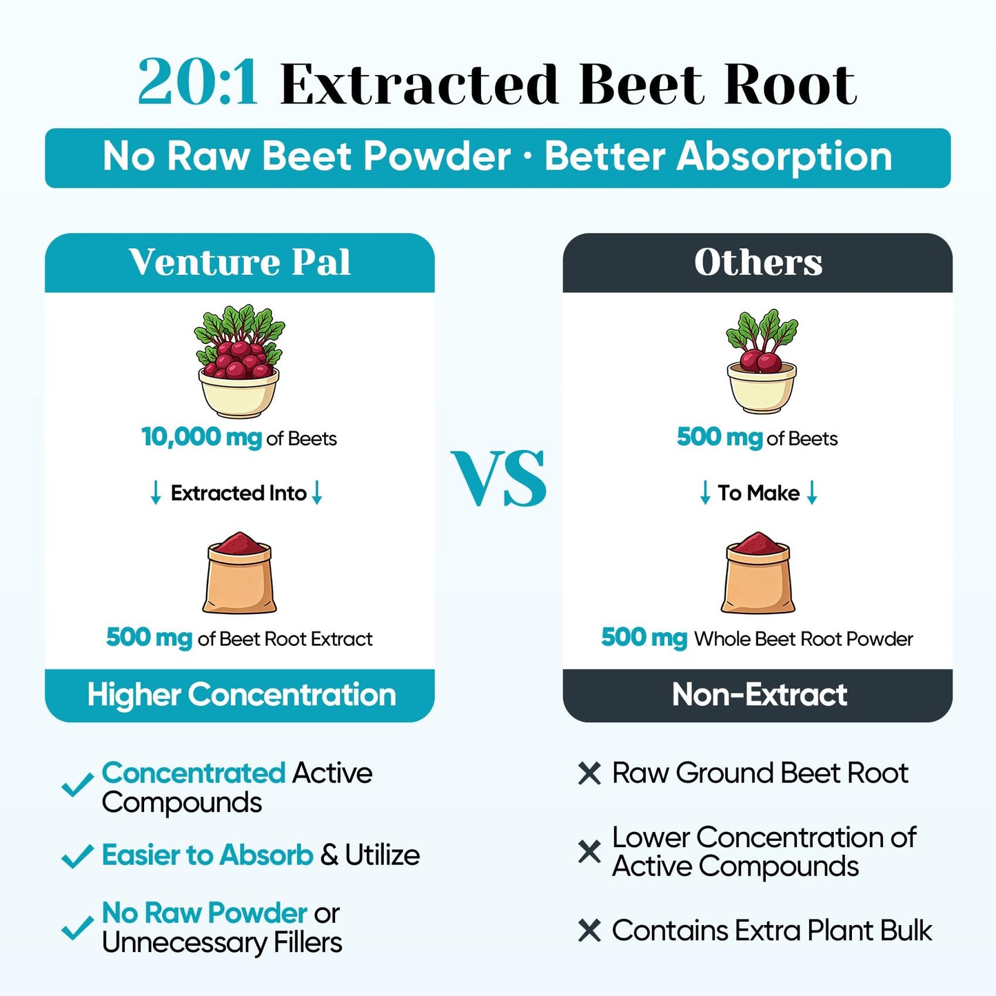 Venture Pal Beet Root Nitric Oxide Capsules, 120 Capsules