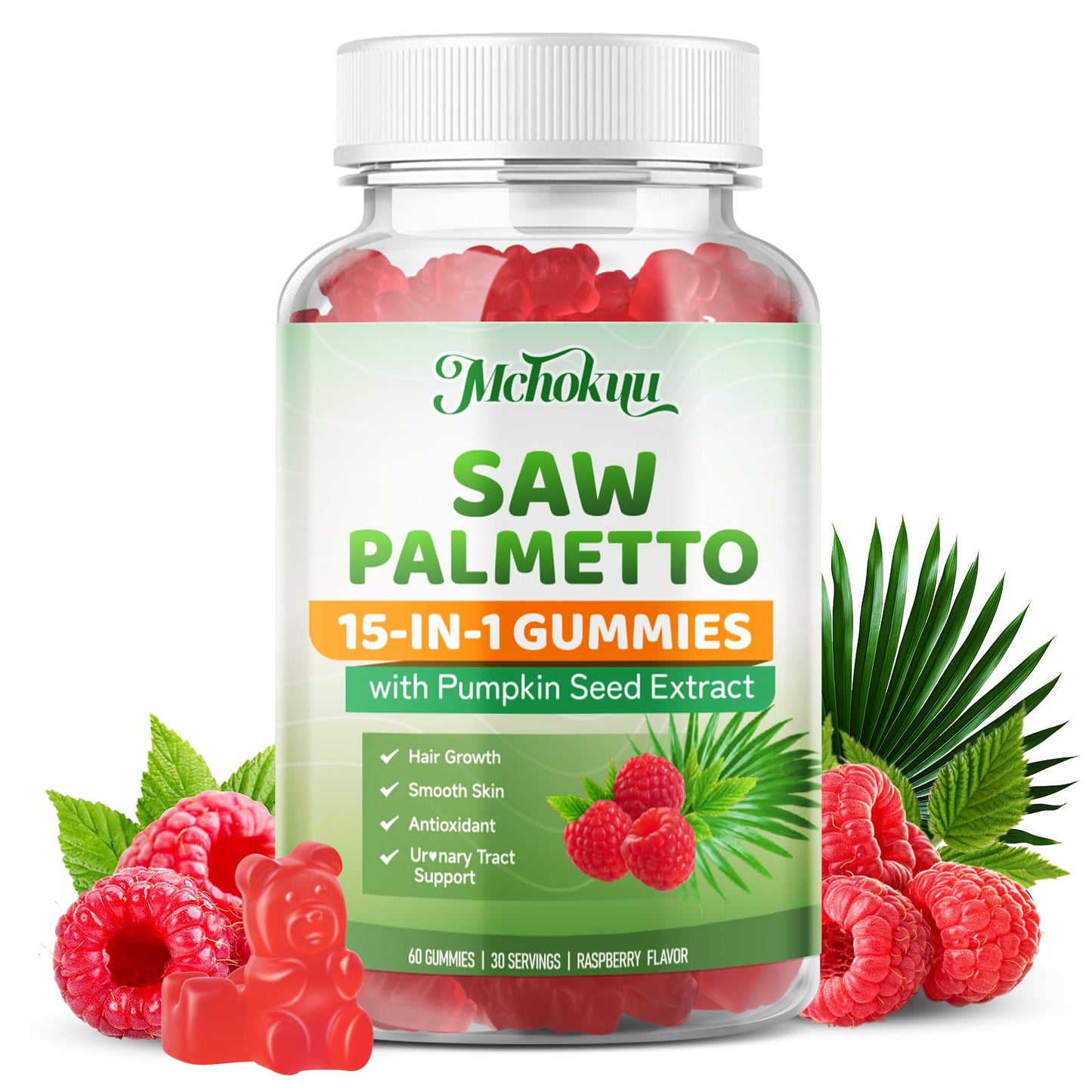 Mchokuu Saw Palmetto Gummies 600mg, Gummy, 60 Count