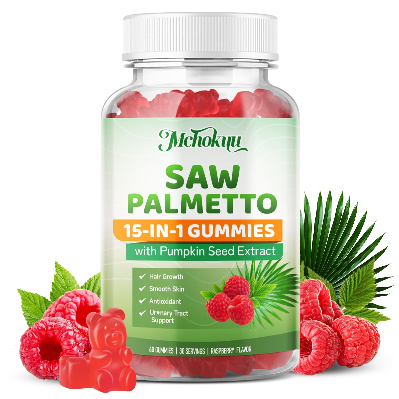 Mchokuu Saw Palmetto Gummies 600mg, Gummy, 60 Count
