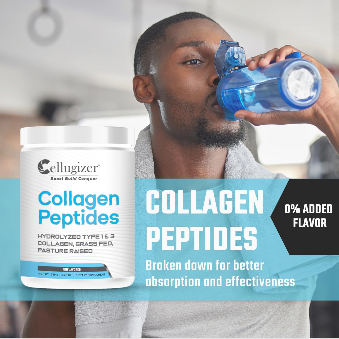 Cellugizer Collagen Peptides - Hydrolyzed Type 1 & 3 Collagen Powder Protein Supplement, 12.35 oz