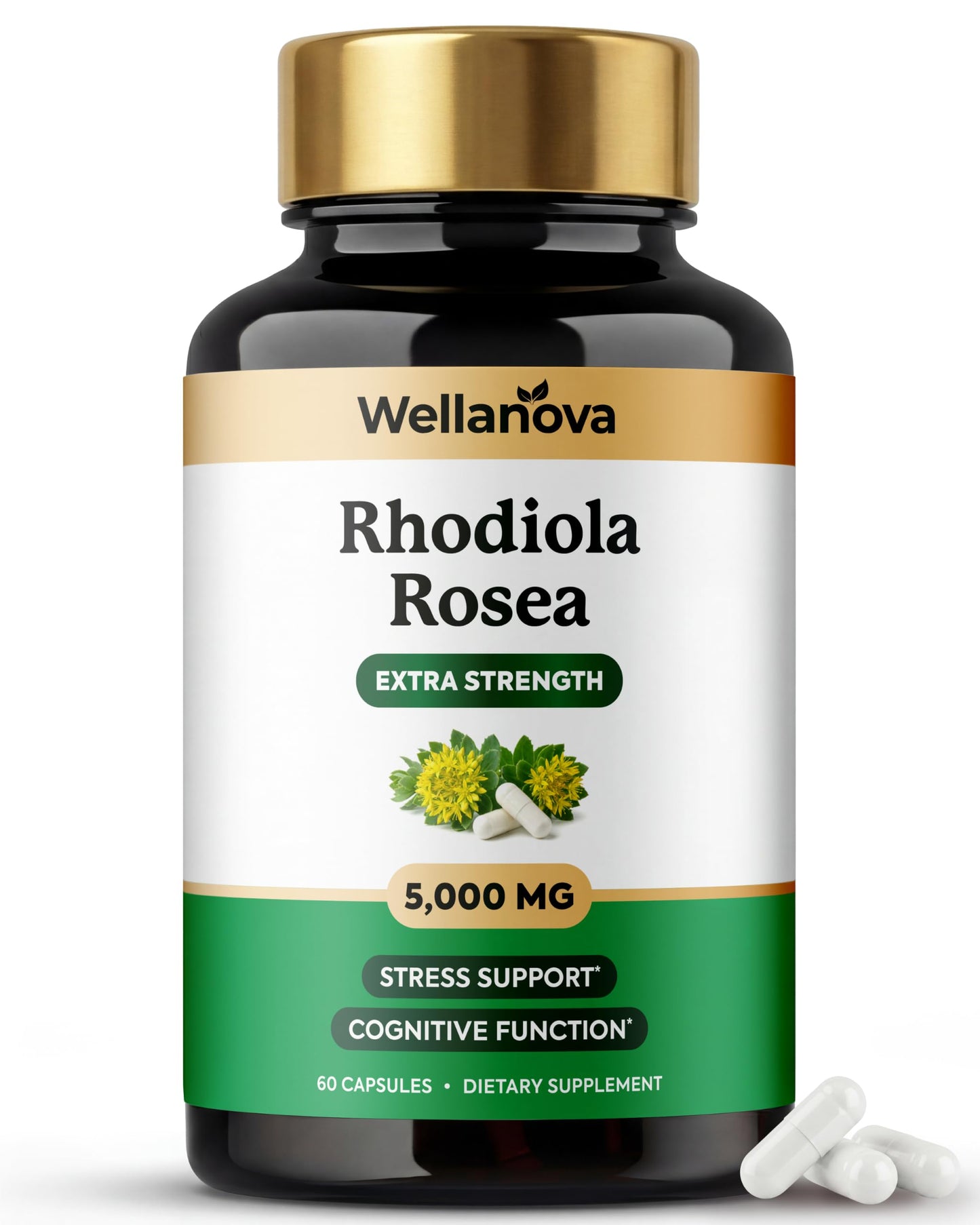 Wellanova Rhodiola Rosea Supplement Capsules 60 Capsules