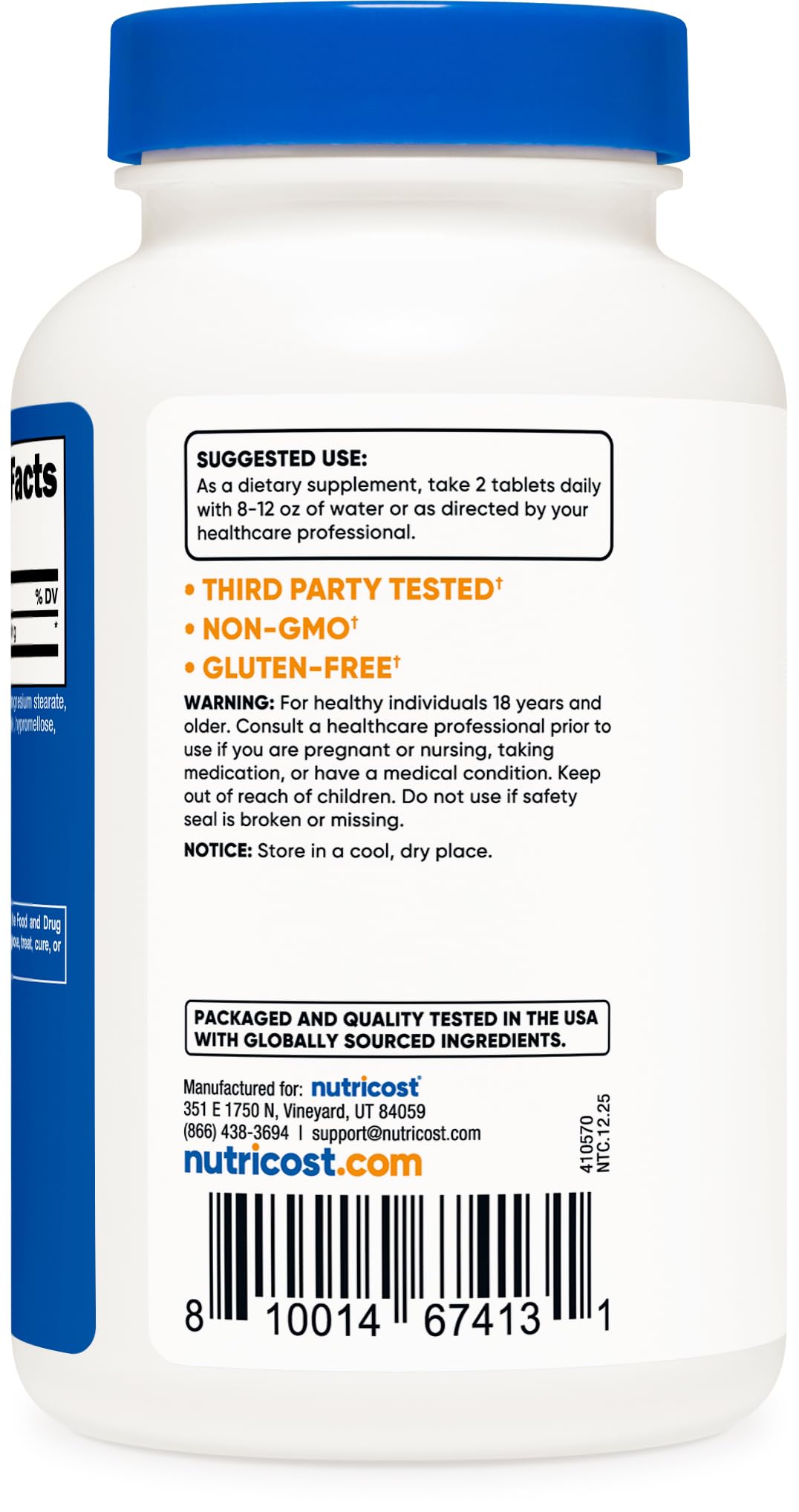 Nutricost L-Citrulline 2500mg Tablets, 120 Count