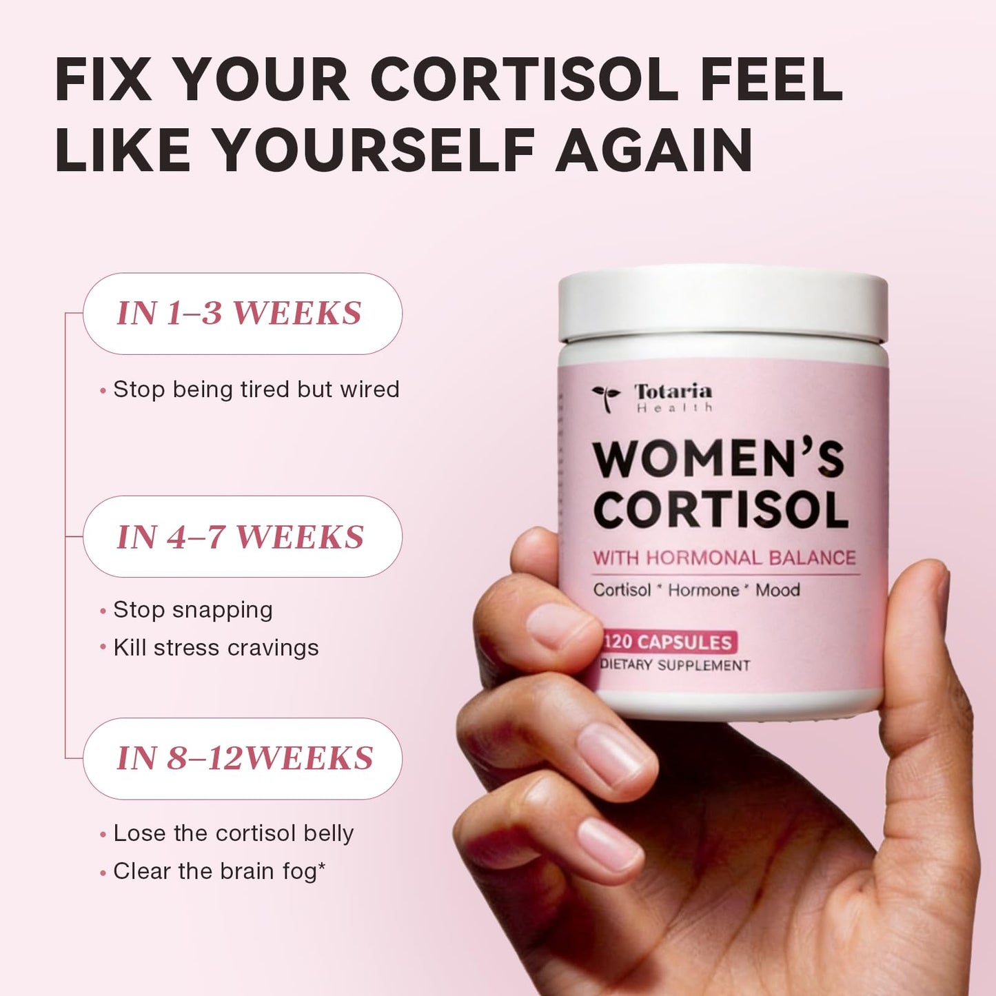 Totaria Women's Cortisol with Hormonal Balance Capsule 120 Count