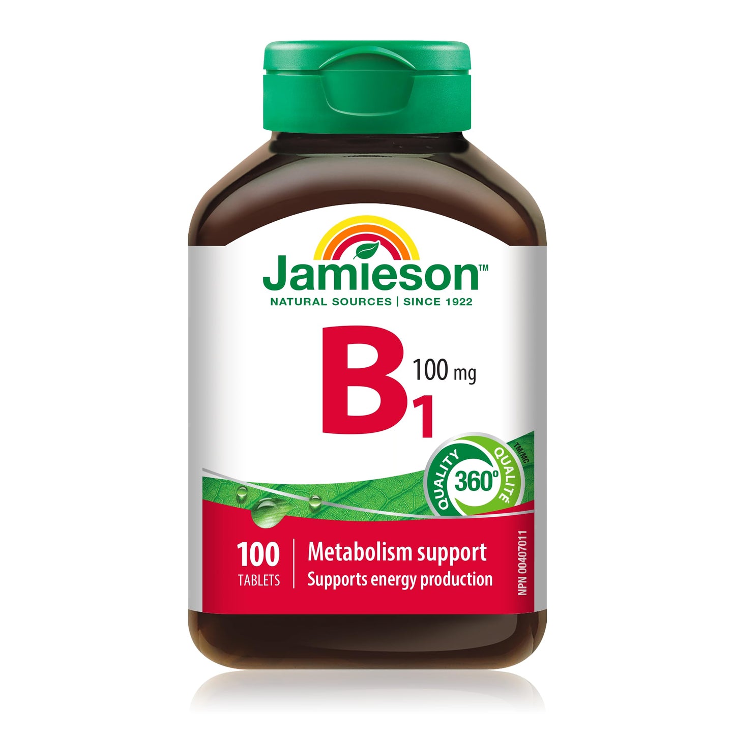 Jamieson Laboratories Vitamin B1 (Thiamine) 100 mg Tablet, 100 Tablets