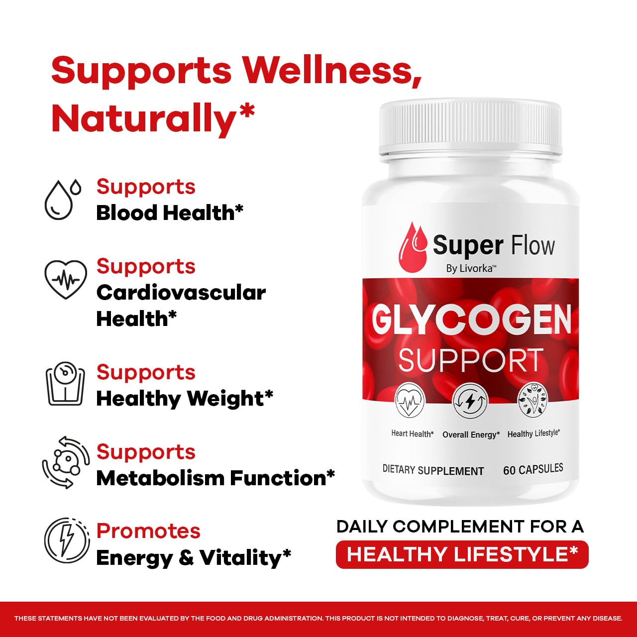 LIVORKA Super Flow Glycogen Capsules, 30 Capsules