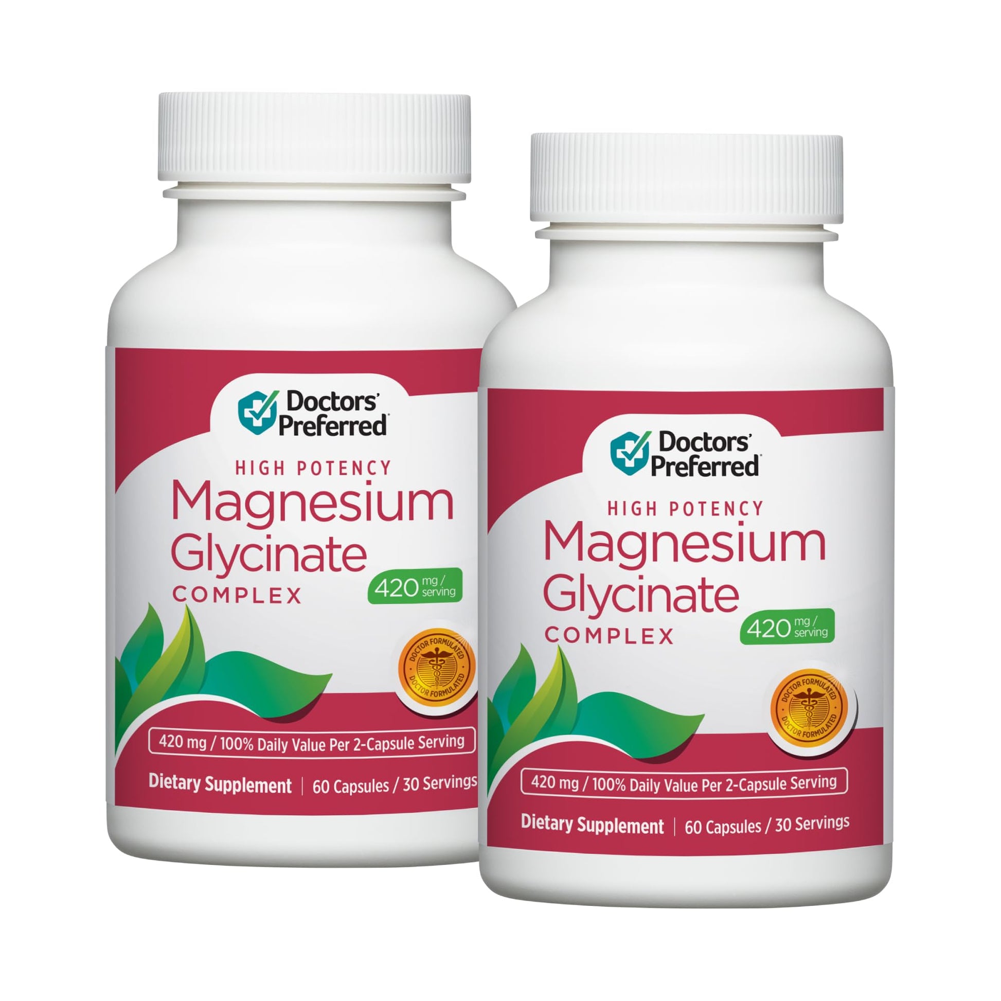 DOCTORS' PREFERRED High Potency Magnesium Glycinate Complex Capsule, 120 Count
