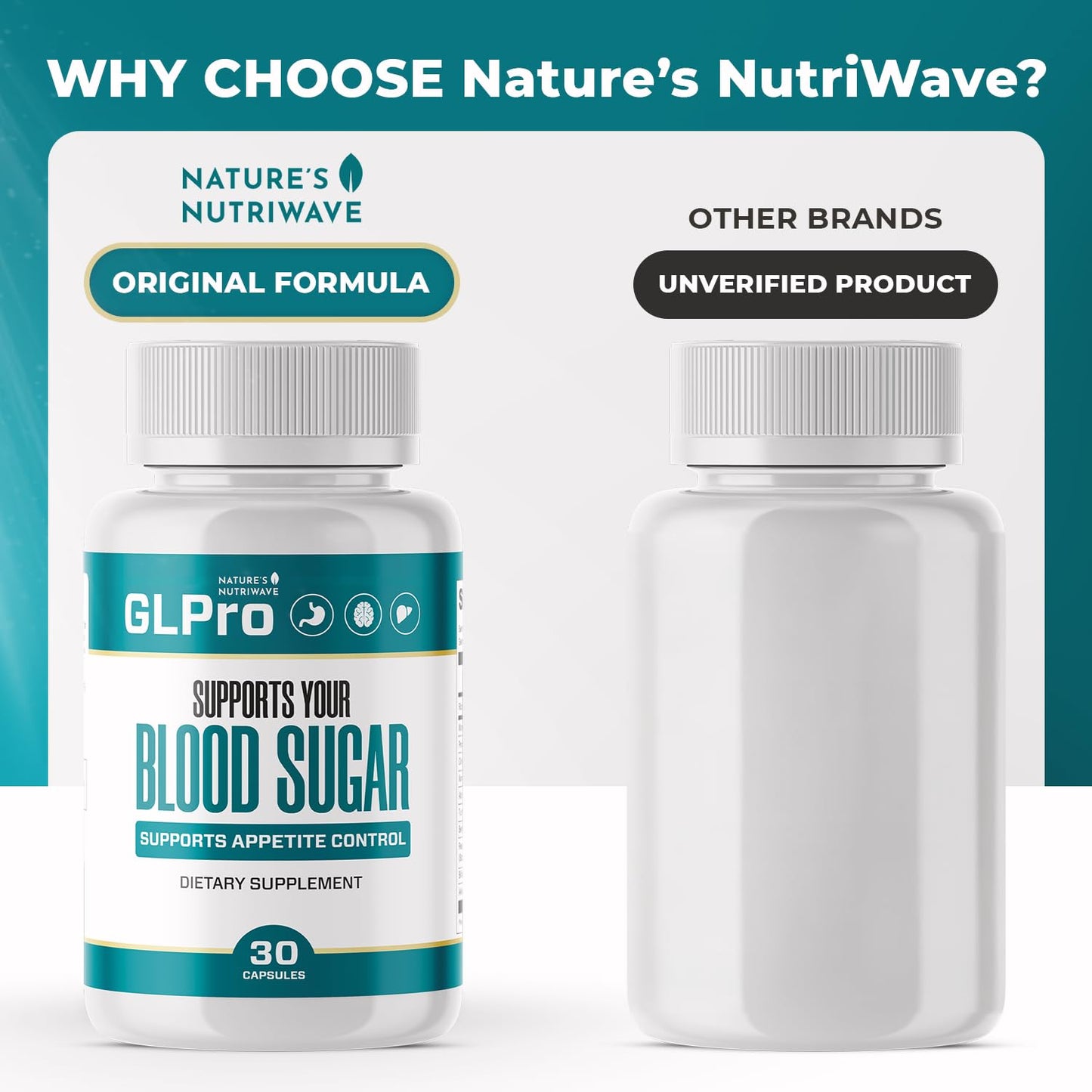 Nature’s NutriWave GLPro Hawthorne, Garlic, Green Tea & Hibiscus Capsules, 60 Count