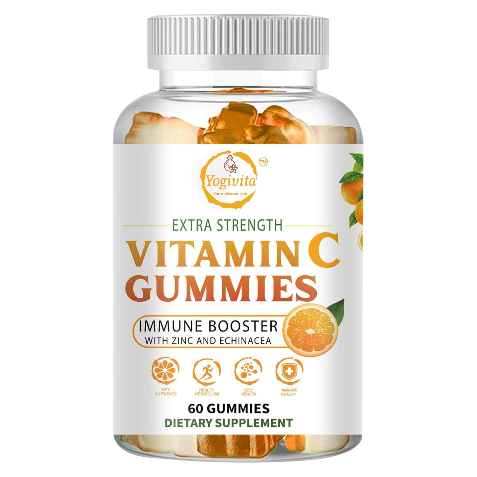 Yogivita Vitamin C Gummies with Zinc & Echinacea – Immune Support – 60 Gummies