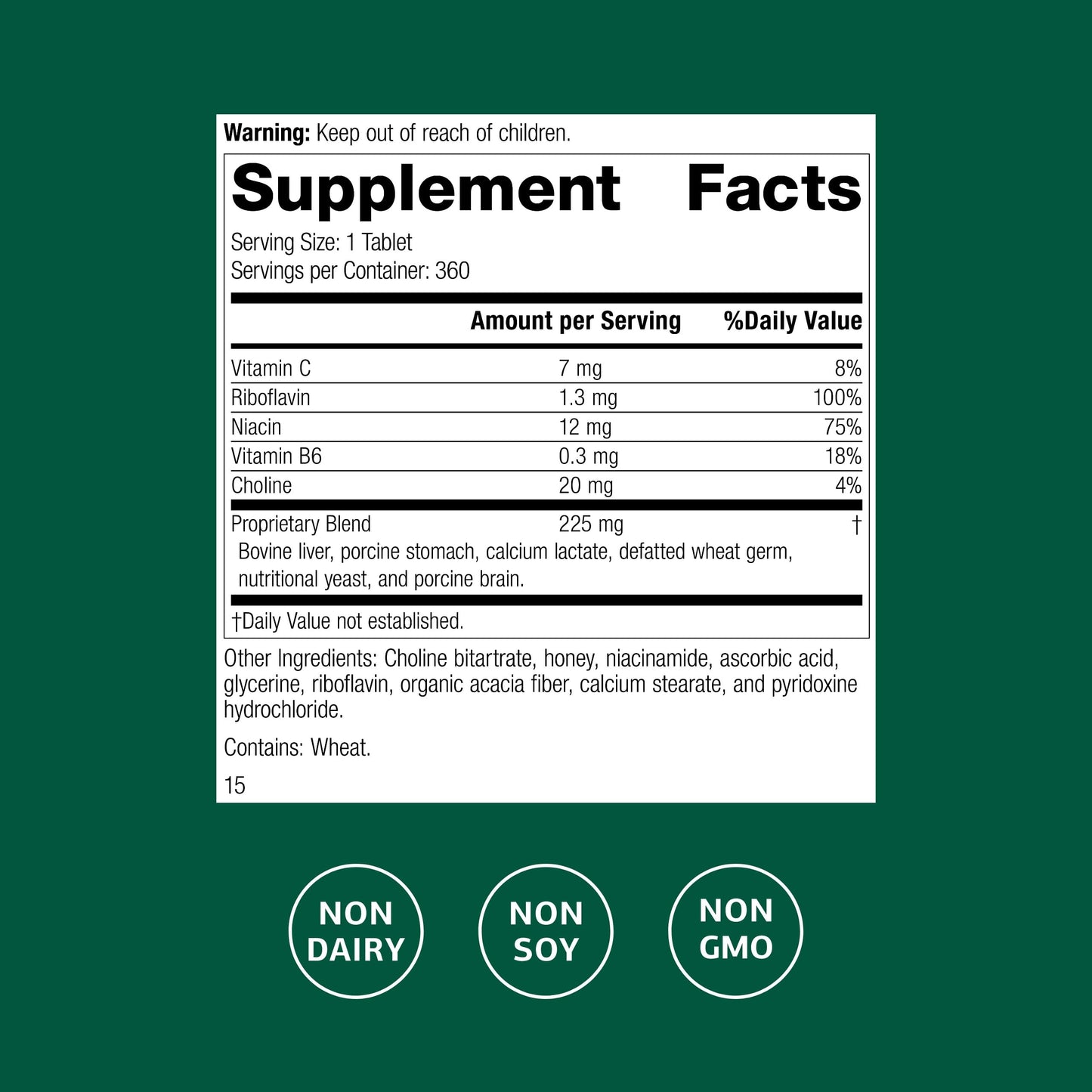 Standard Process Inc. Cataplex B2 Nervous System Health Dietary Supplement - Non-Dairy & Non-Soy - Brain Health Support 360 Tablets