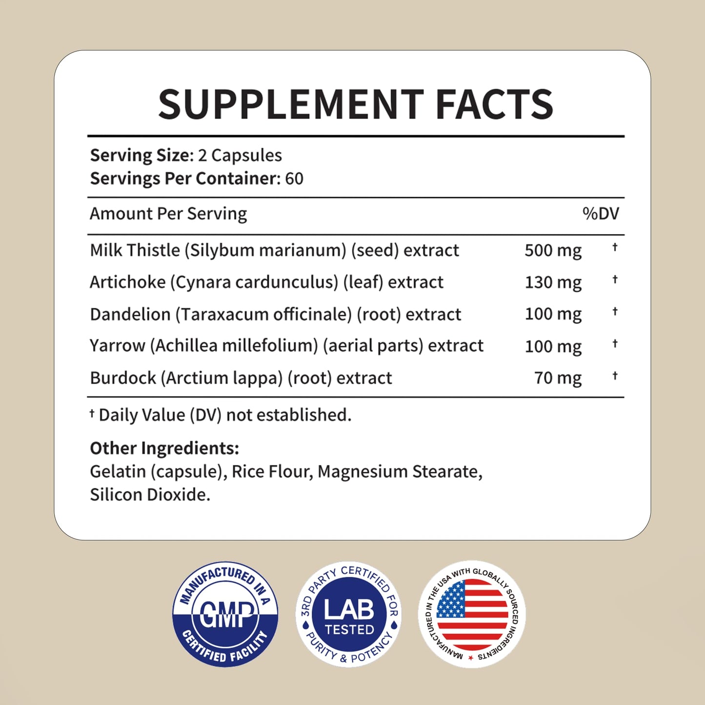 Myamz Liver Protector Liver Support Supplement with Milk Thistle, NAC & Turmeric Capsules 120
