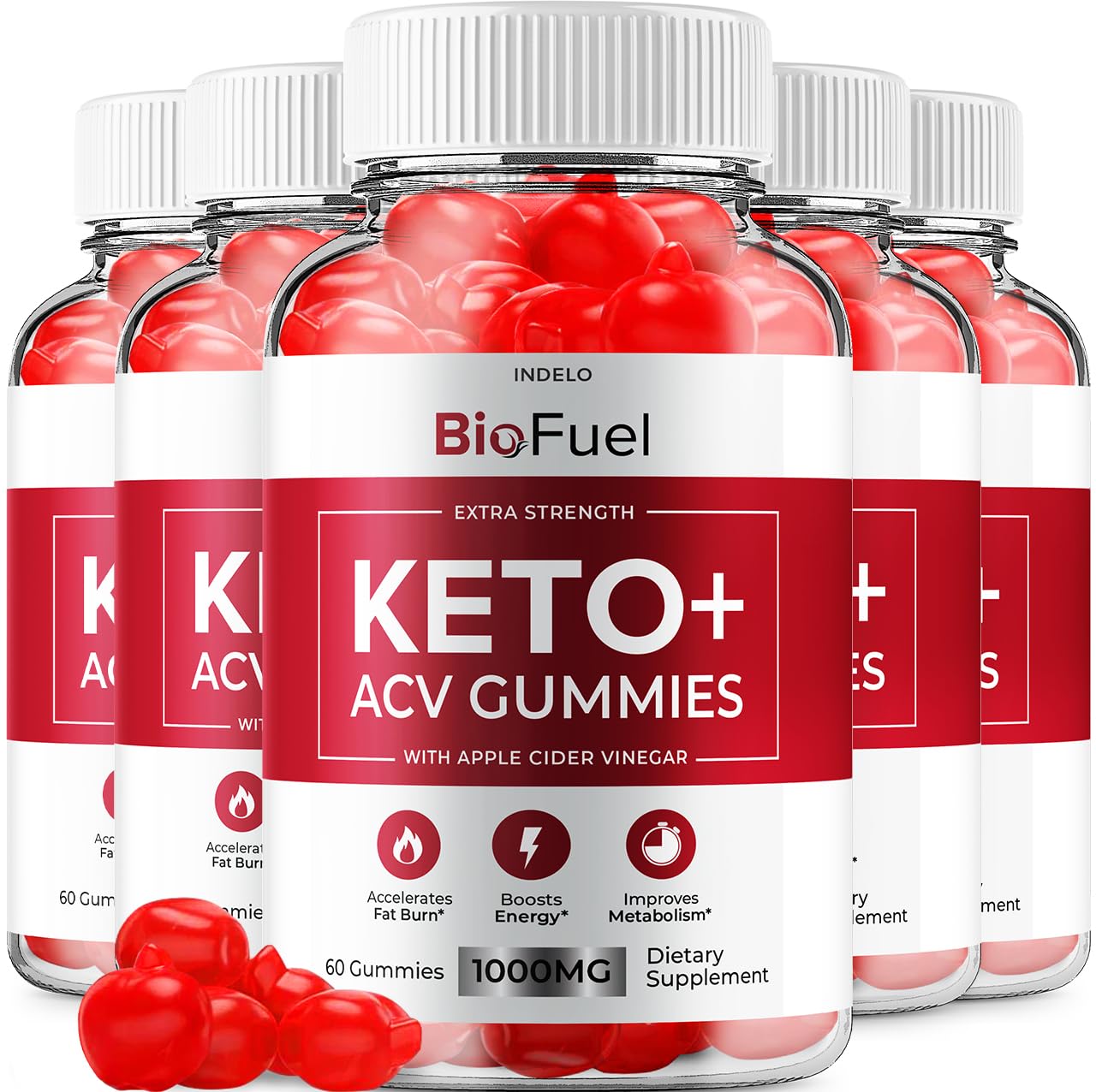 Indelo Bio Fuel Keto ACV Gummies, 300 Gummies