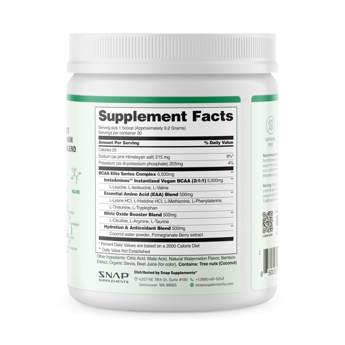 Snap Supplements BCAA Powder 9.1 Ounce